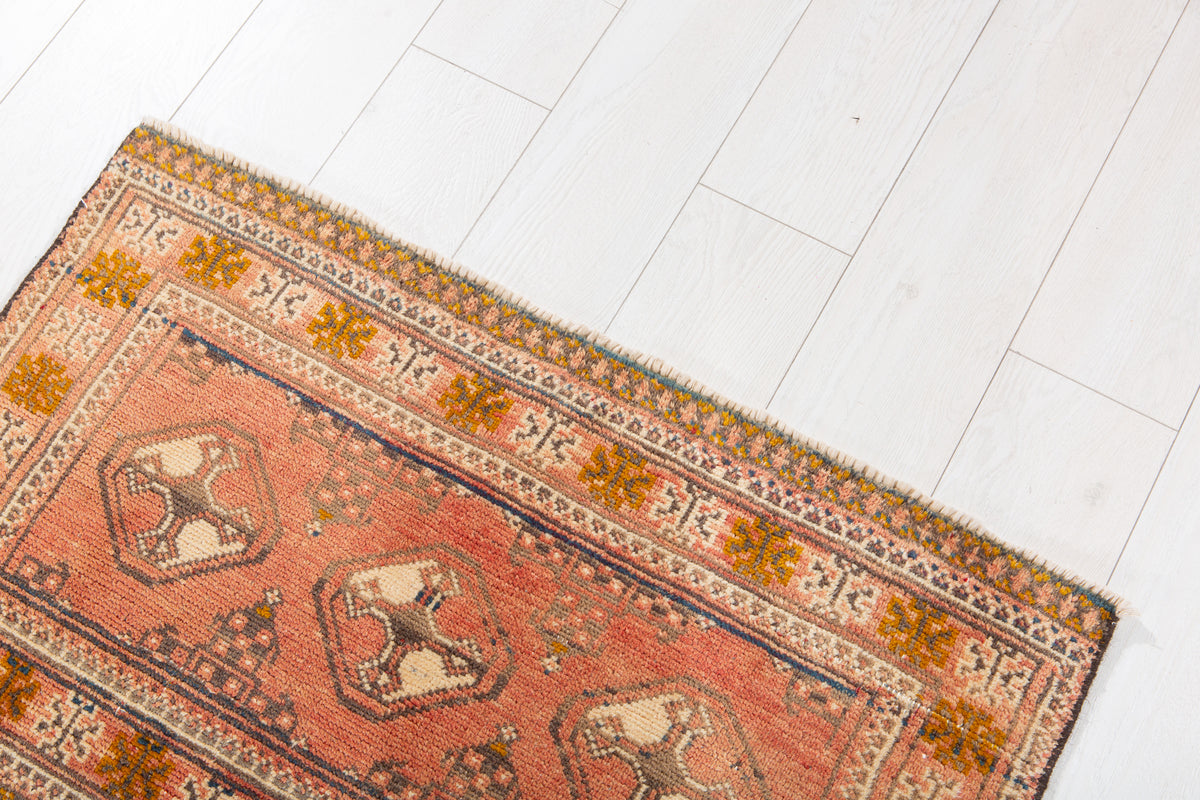 Small Antique Rust Red Rug – 2' 11" x 1' 10" (90 x 55 cm)
