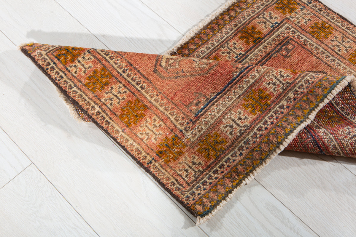 Small Antique Rust Red Rug – 2' 11" x 1' 10" (90 x 55 cm)