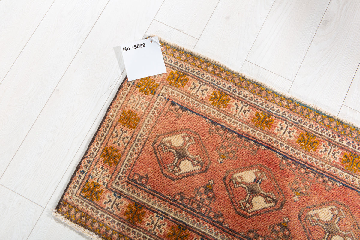 Small Antique Rust Red Rug – 2' 11" x 1' 10" (90 x 55 cm)