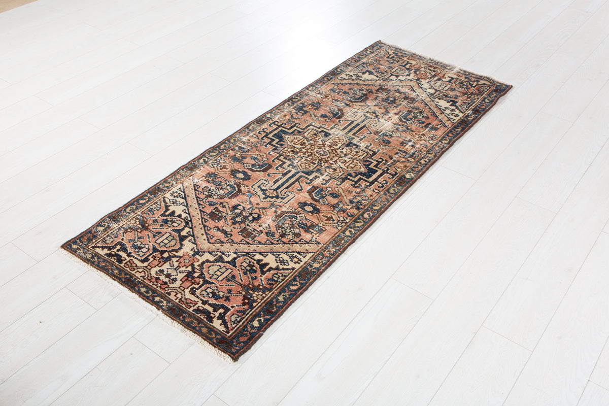 Antique Faded Rust Red Rug – 6' 1" x 2' 4" (186 x 71 cm)