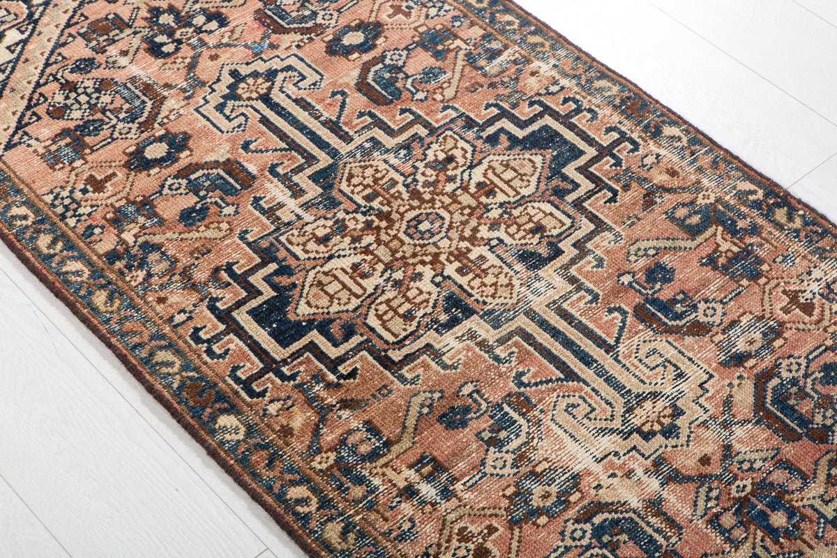 Antique Faded Rust Red Rug – 6' 1" x 2' 4" (186 x 71 cm)