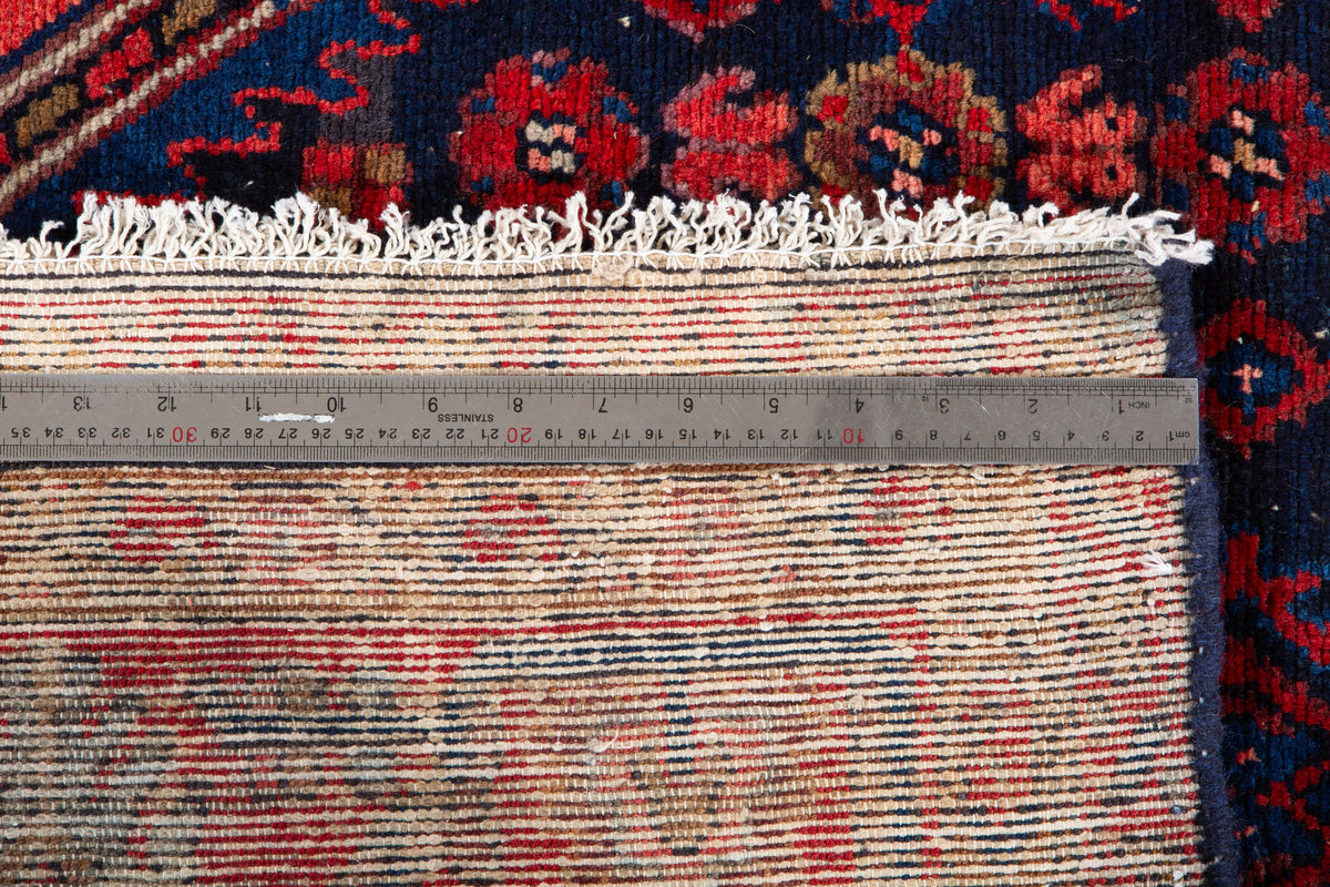 Small Antique Navy Blue, Red Rug – 5' 1" x 3' 8" (155 x 111 cm)