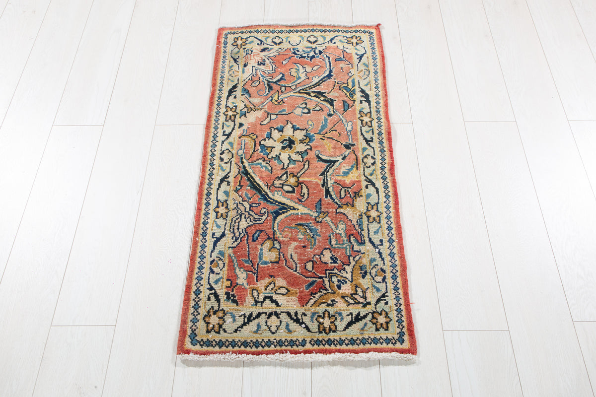 Small Antique Faded Red Rug – 3' 7" x 1' 8" (108 x 52 cm)