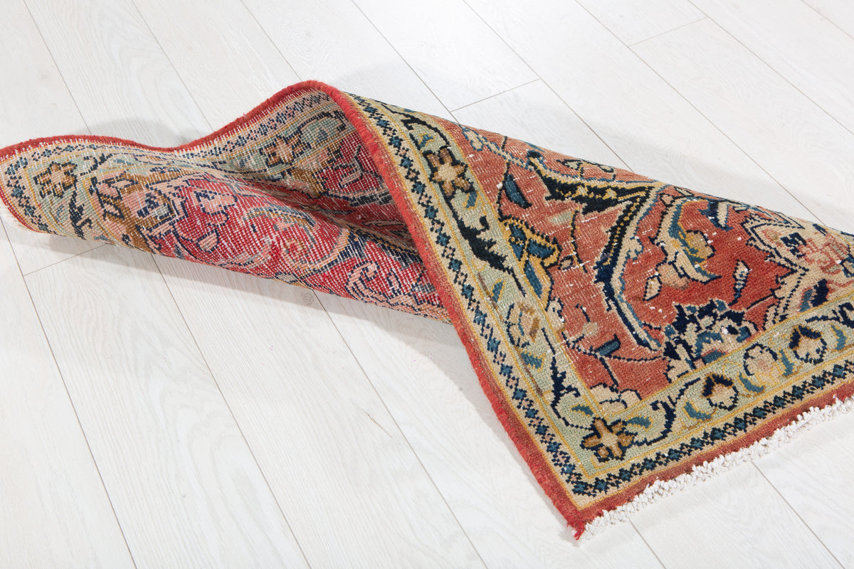 Small Antique Faded Red Rug – 3' 7" x 1' 8" (108 x 52 cm)