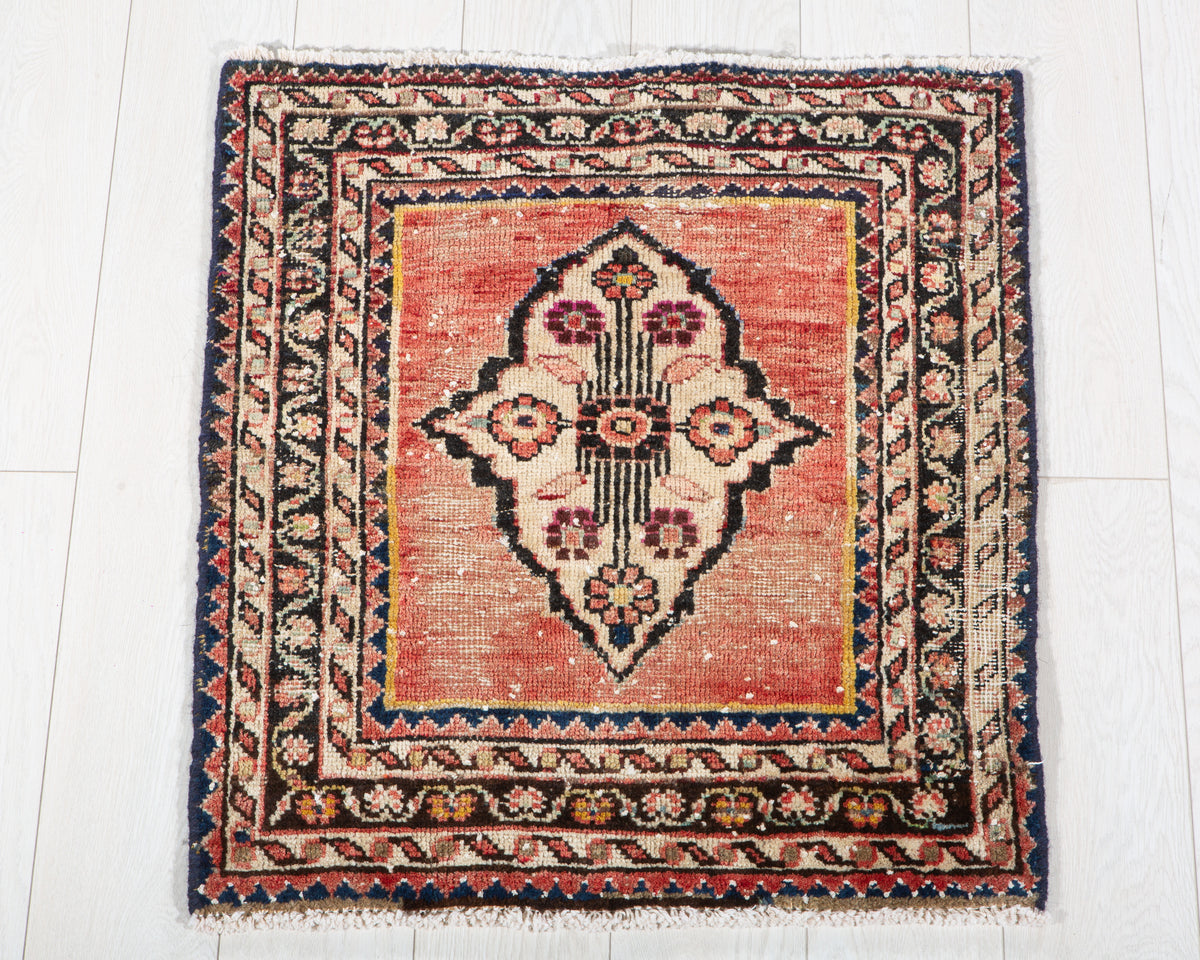 Small Antique Faded Red Rug – 2' 5" x 2' 2" (74 x 66 cm)