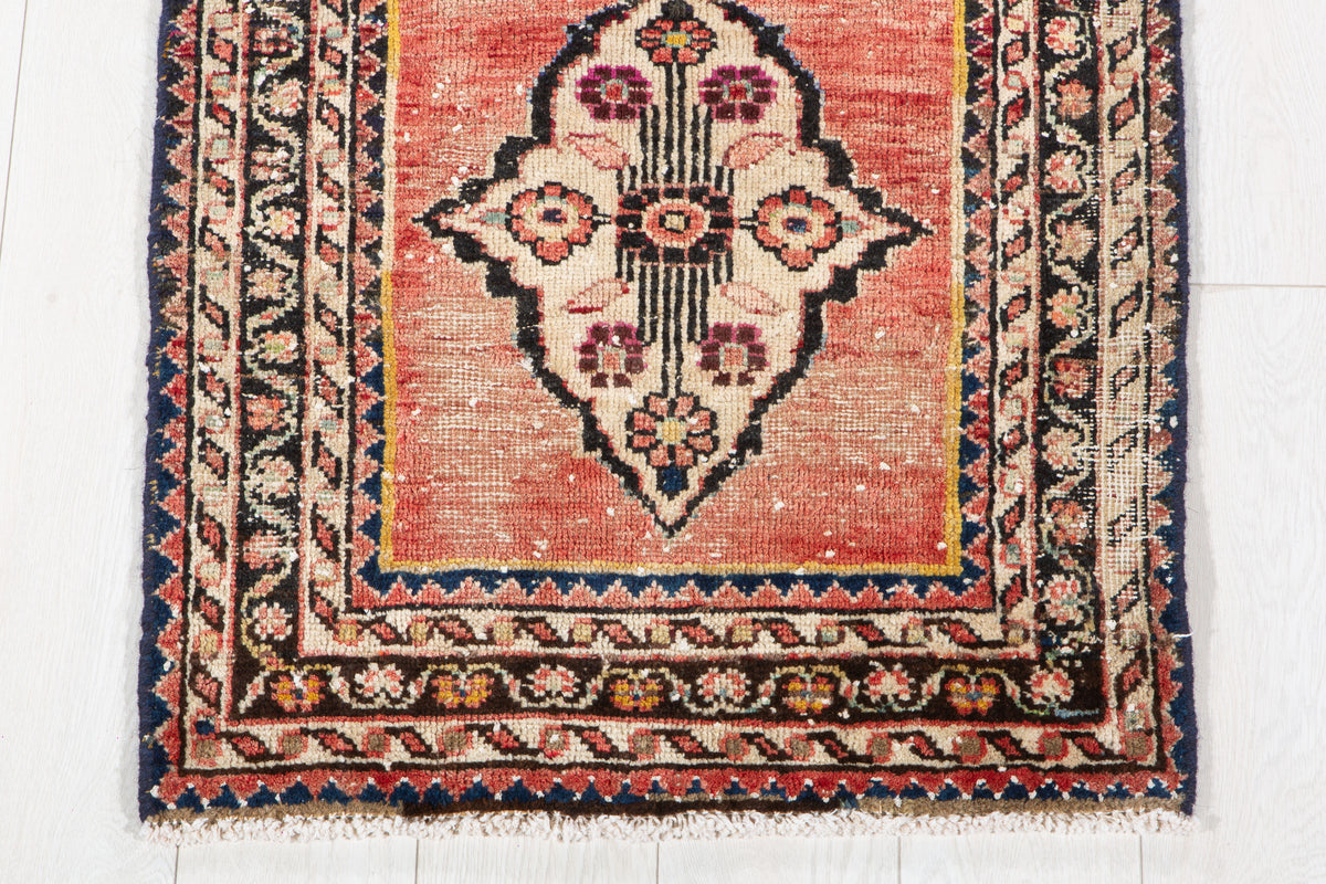 Small Antique Faded Red Rug – 2' 5" x 2' 2" (74 x 66 cm)