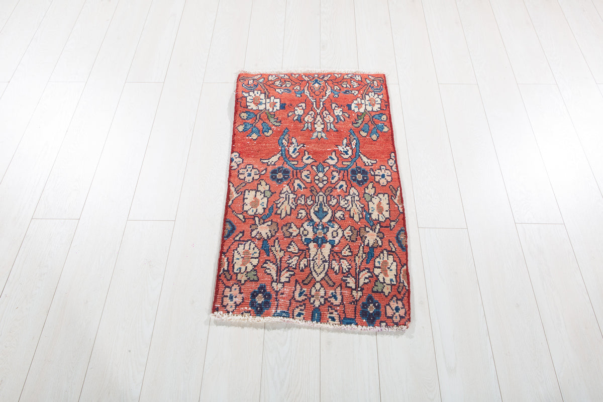 Small Antique Red Rug – 3' 1" x 1' 9" (95 x 54 cm)