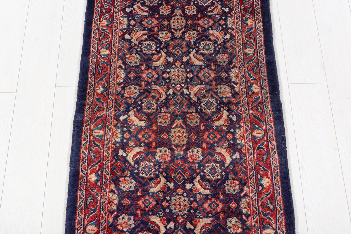 Small Antique Navy Blue Rug – 5' 3" x 2' 6" (160 x 75 cm)