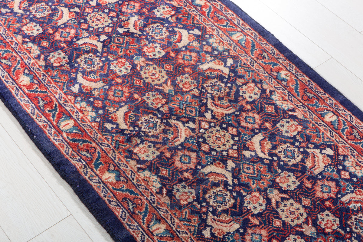 Small Antique Navy Blue Rug – 5' 3" x 2' 6" (160 x 75 cm)