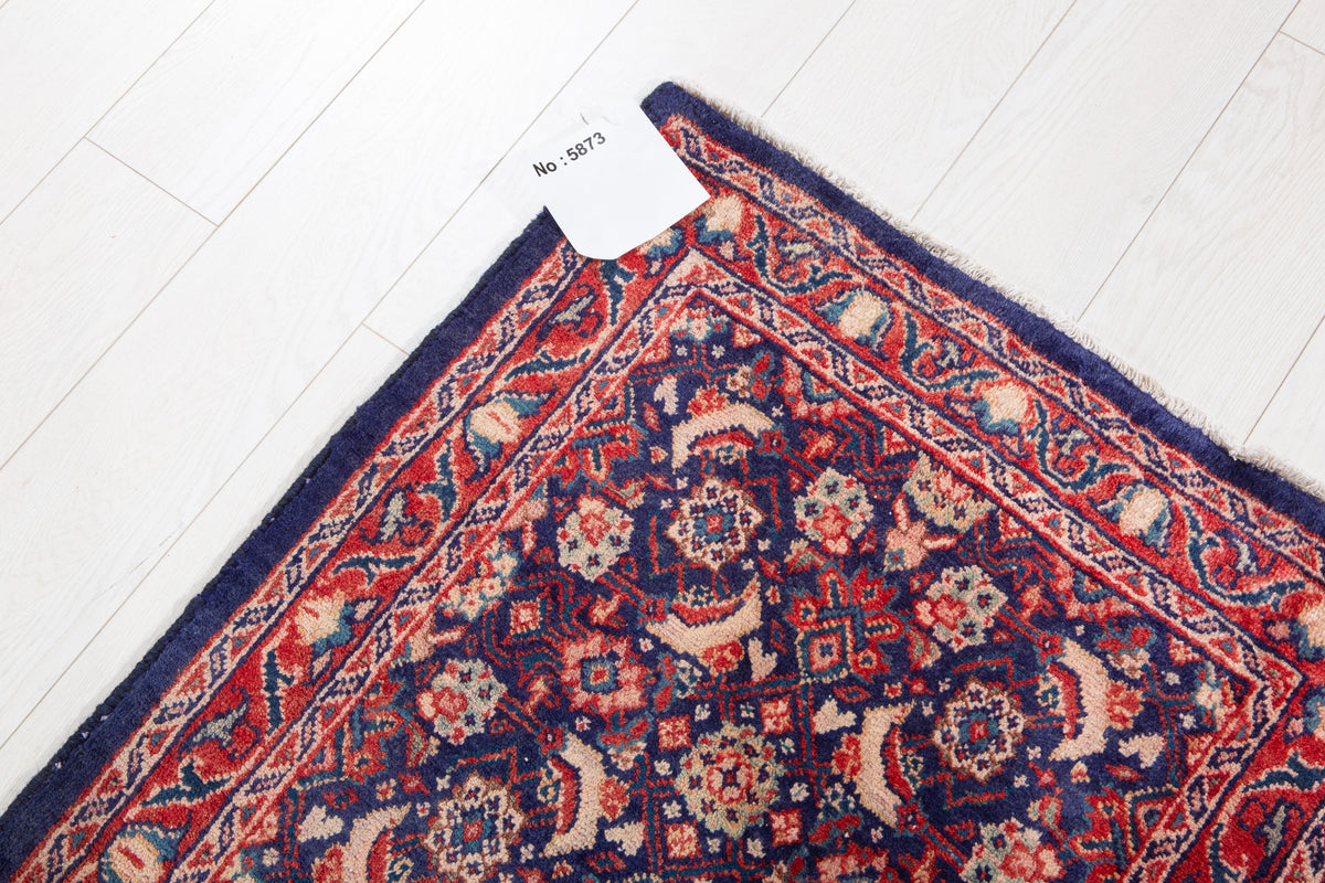 Small Antique Navy Blue Rug – 5' 3" x 2' 6" (160 x 75 cm)