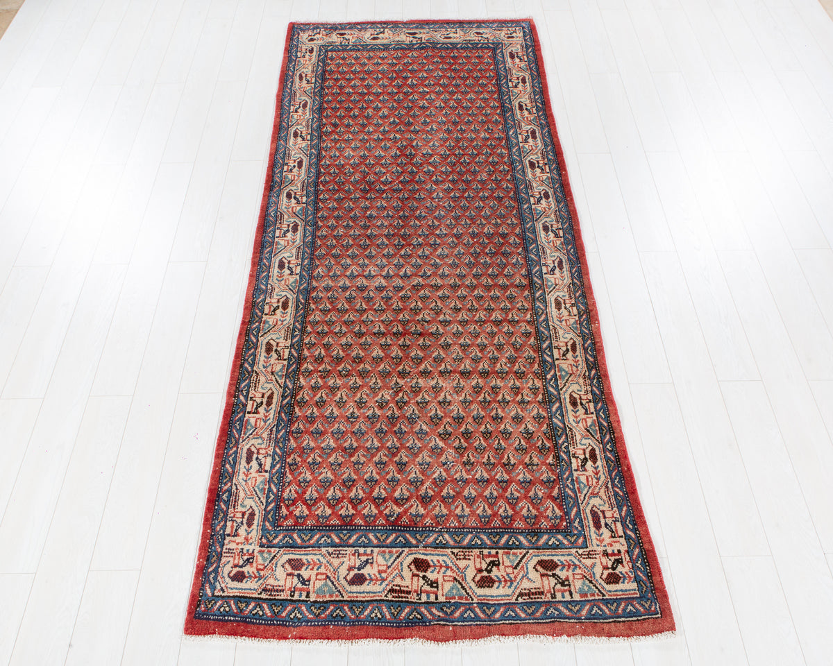 Vintage Red All-Over Area Rug – 10' 4" x 4' 0" (315 x 123 cm)