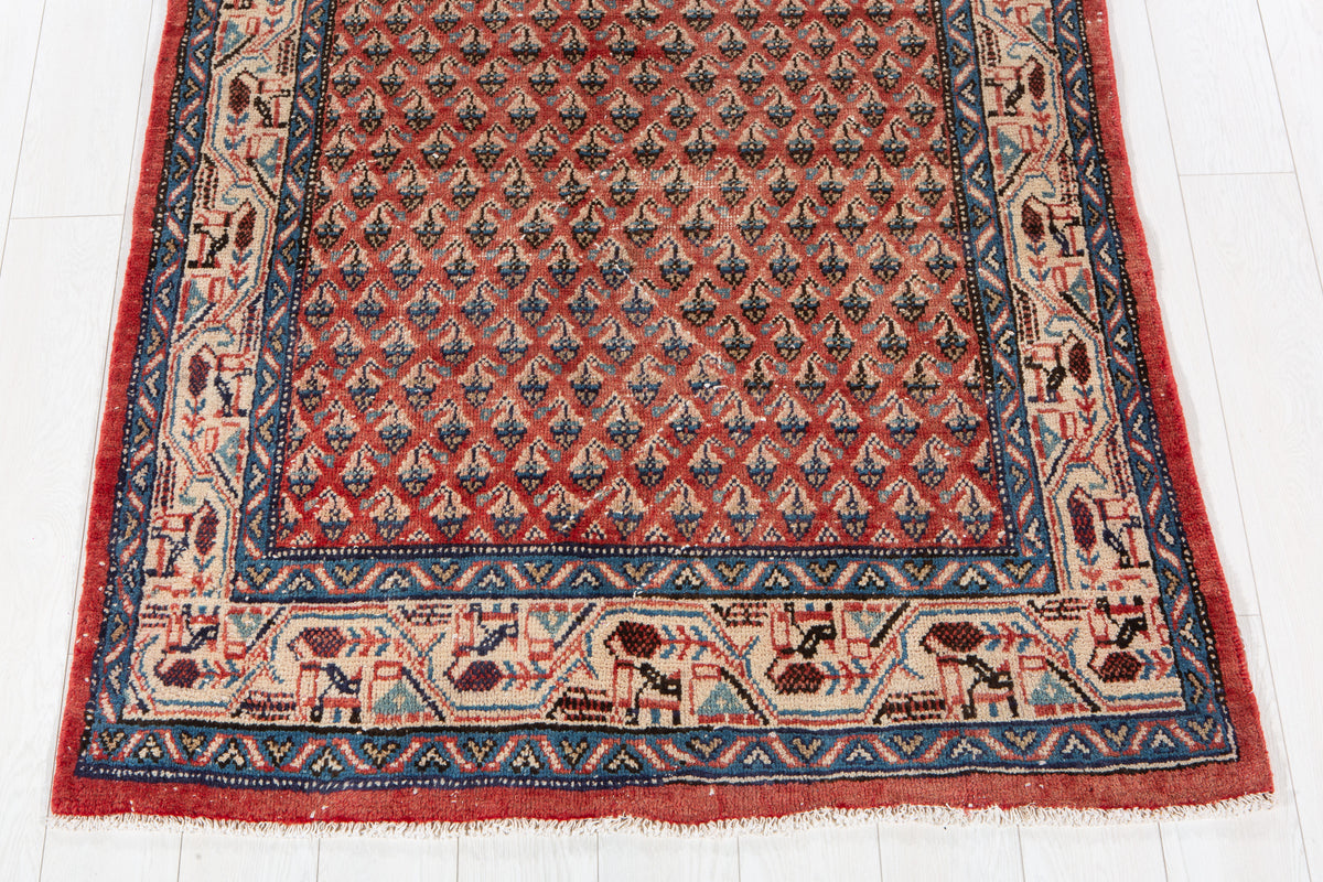 Vintage Red All-Over Area Rug – 10' 4" x 4' 0" (315 x 123 cm)