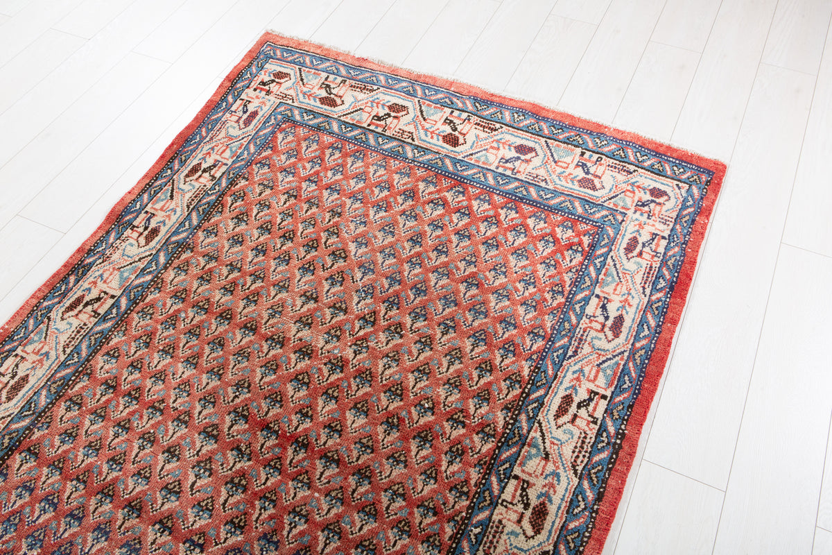 Vintage Red All-Over Area Rug – 10' 4" x 4' 0" (315 x 123 cm)