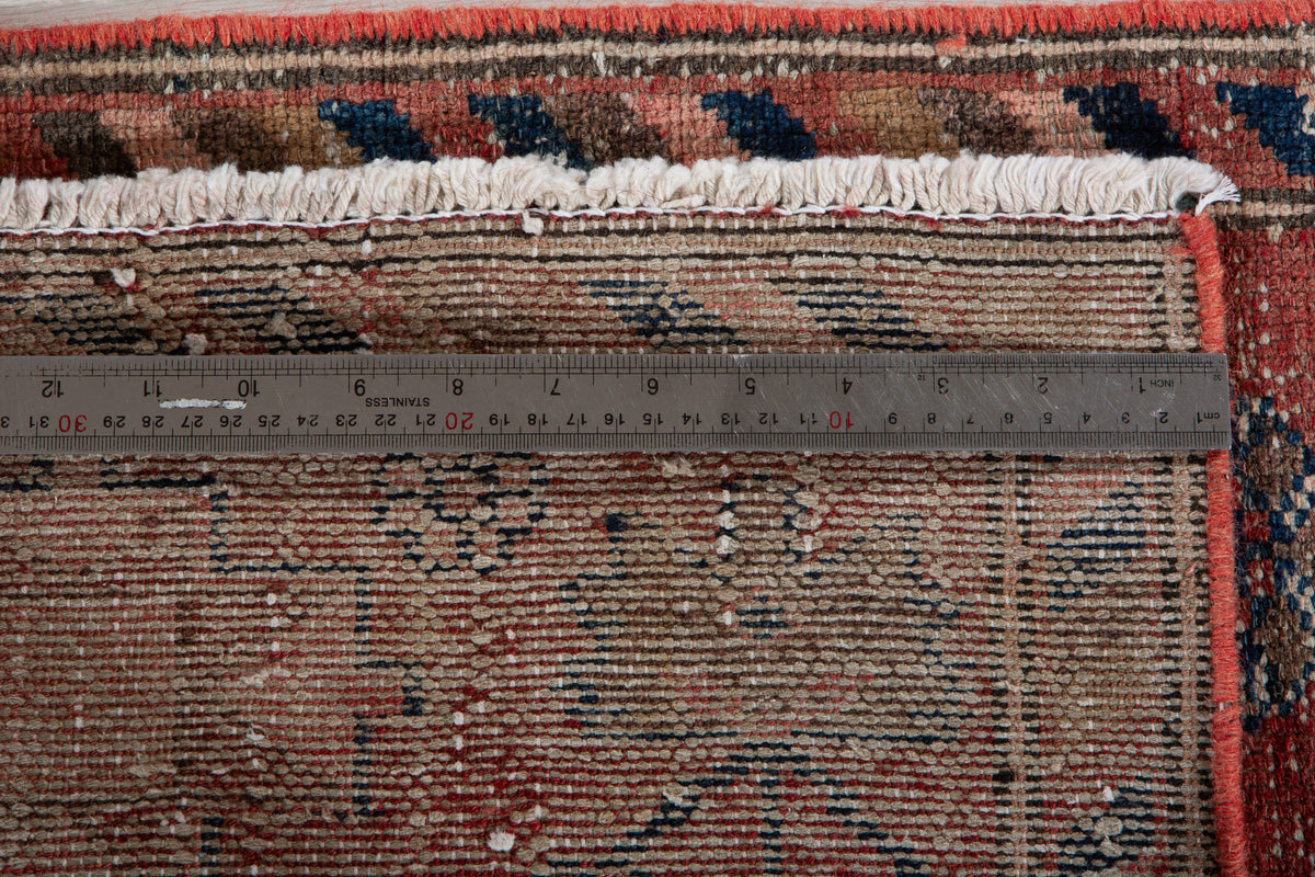 Antique Faded Red & Pink Geometric Runner Rug – 6' 1" x 2' 0" (185 x 61 cm)