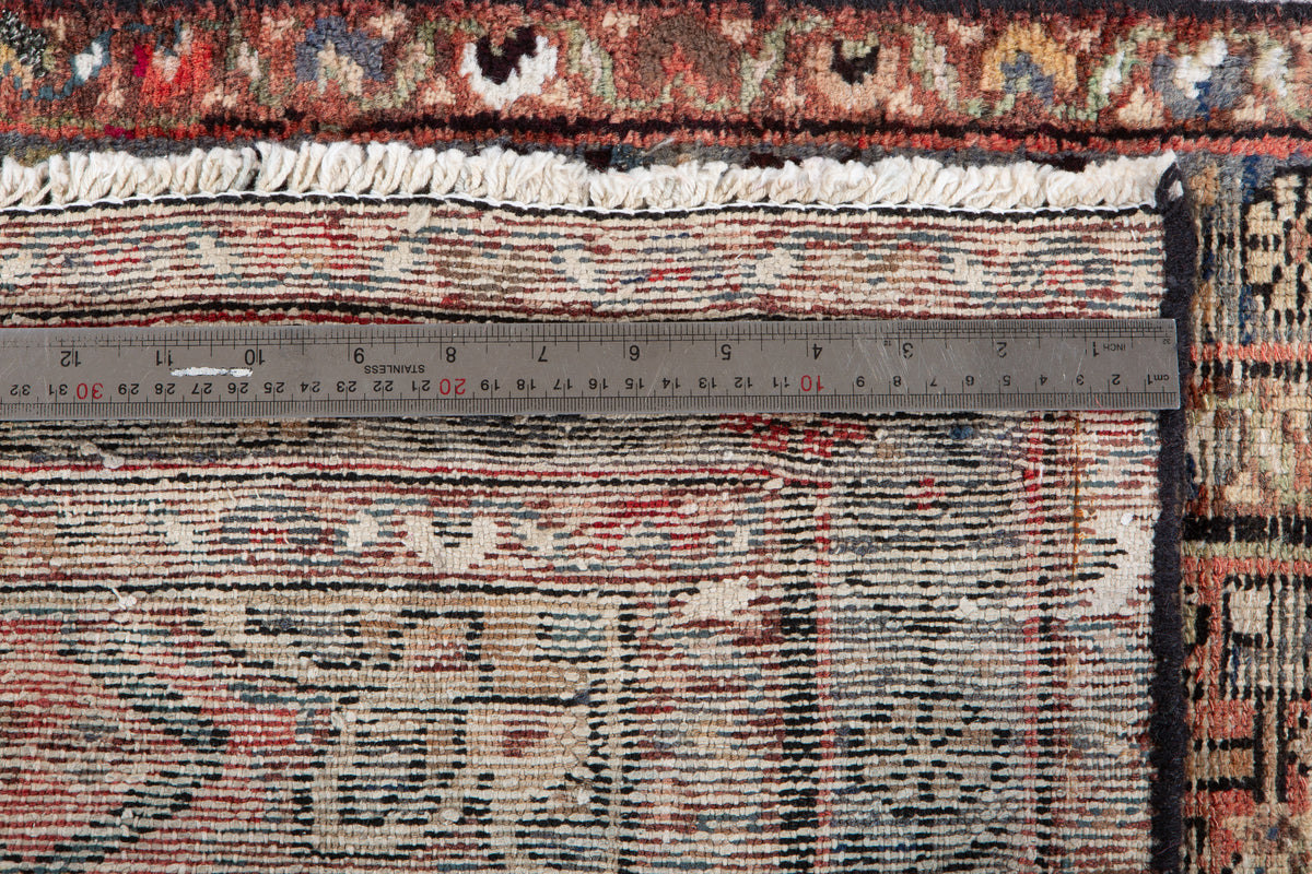 Antique Red Geometric Runner Rug – 8' 1" x 2' 4" (247 x 70 cm)