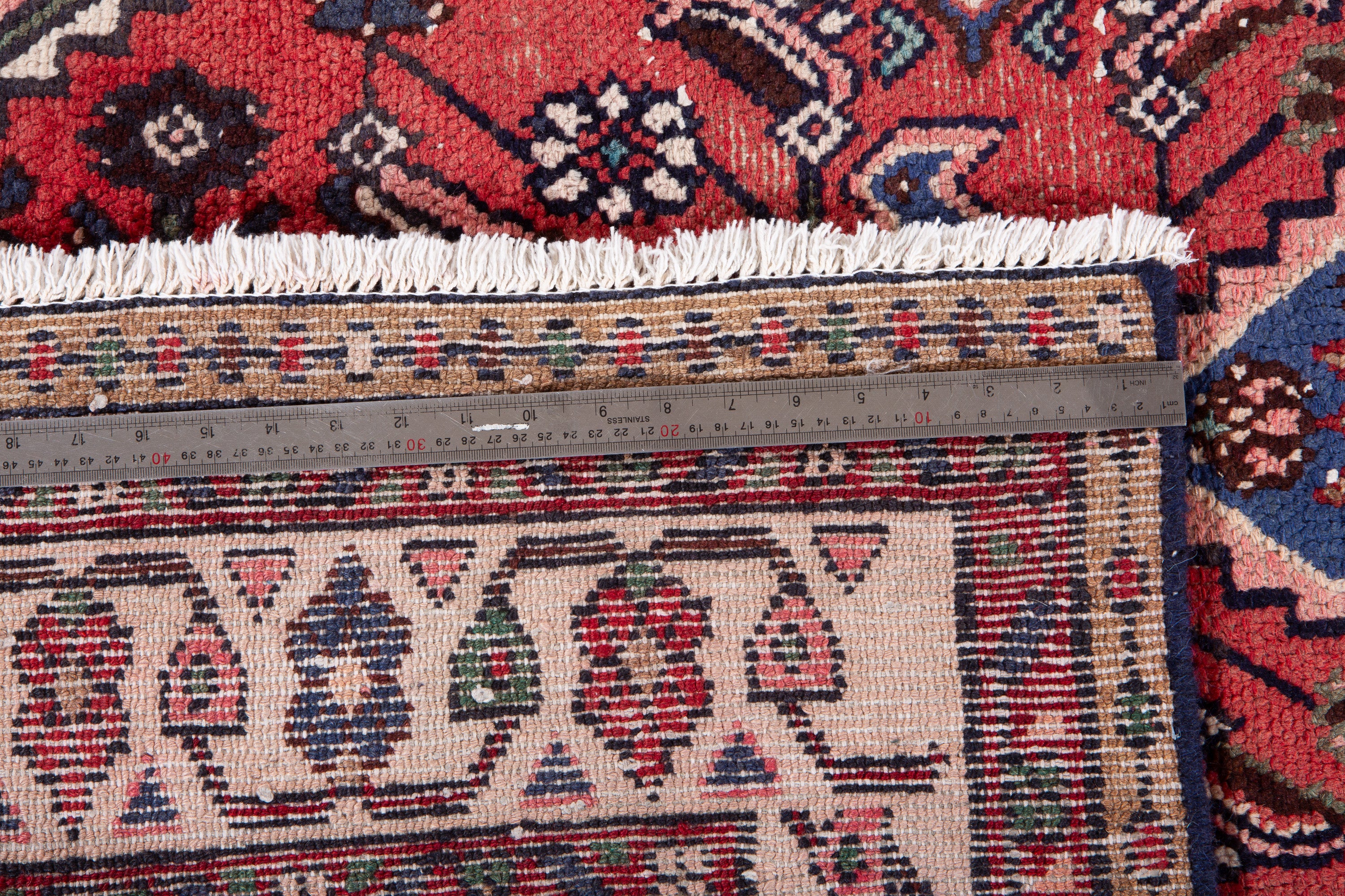 Vintage Red Geometric Rug – 9' 6" x 7' 1" (289 x 215 cm)