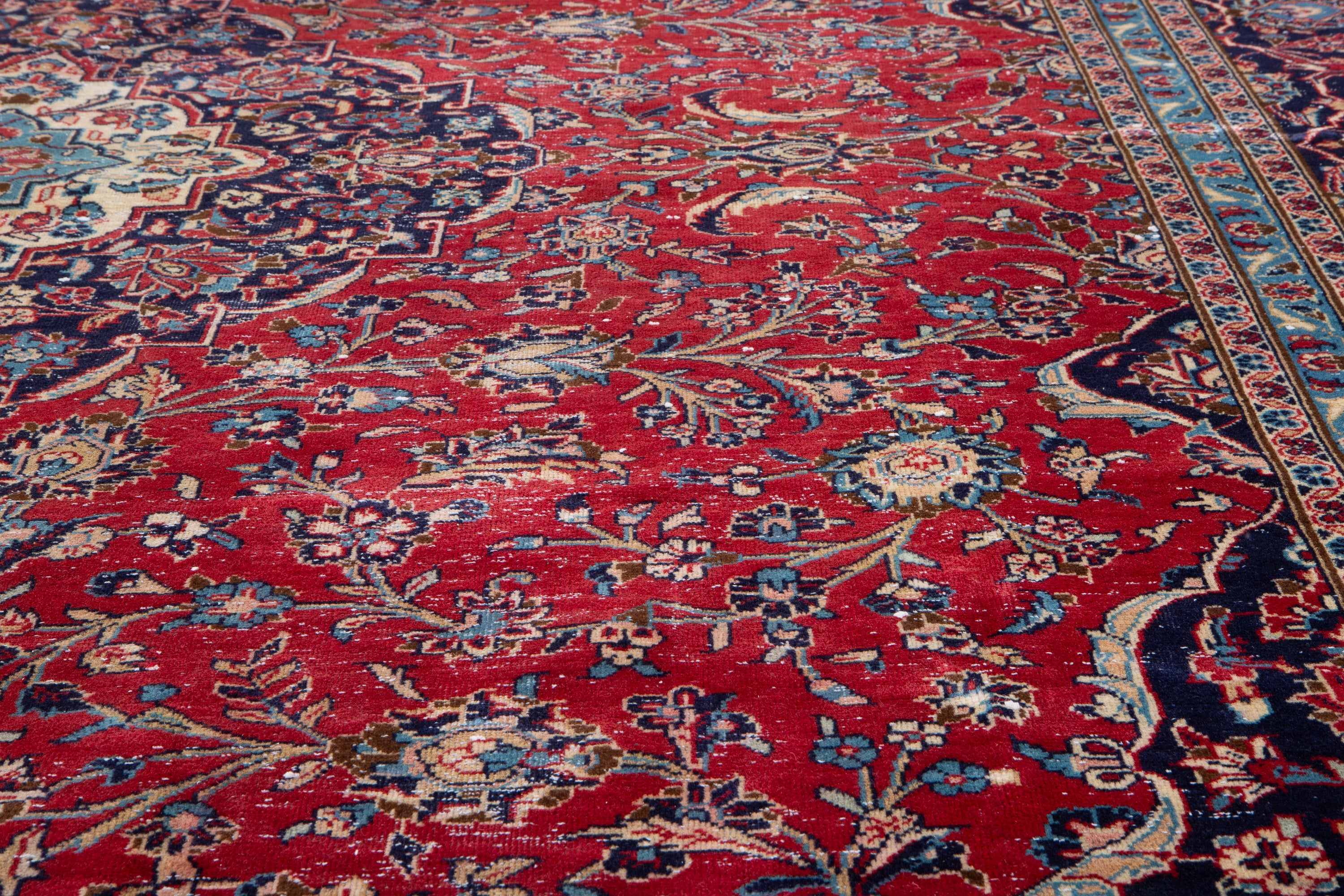 Vintage Red Floral Rug – 11' 10" x 9' 0" (360 x 274 cm)