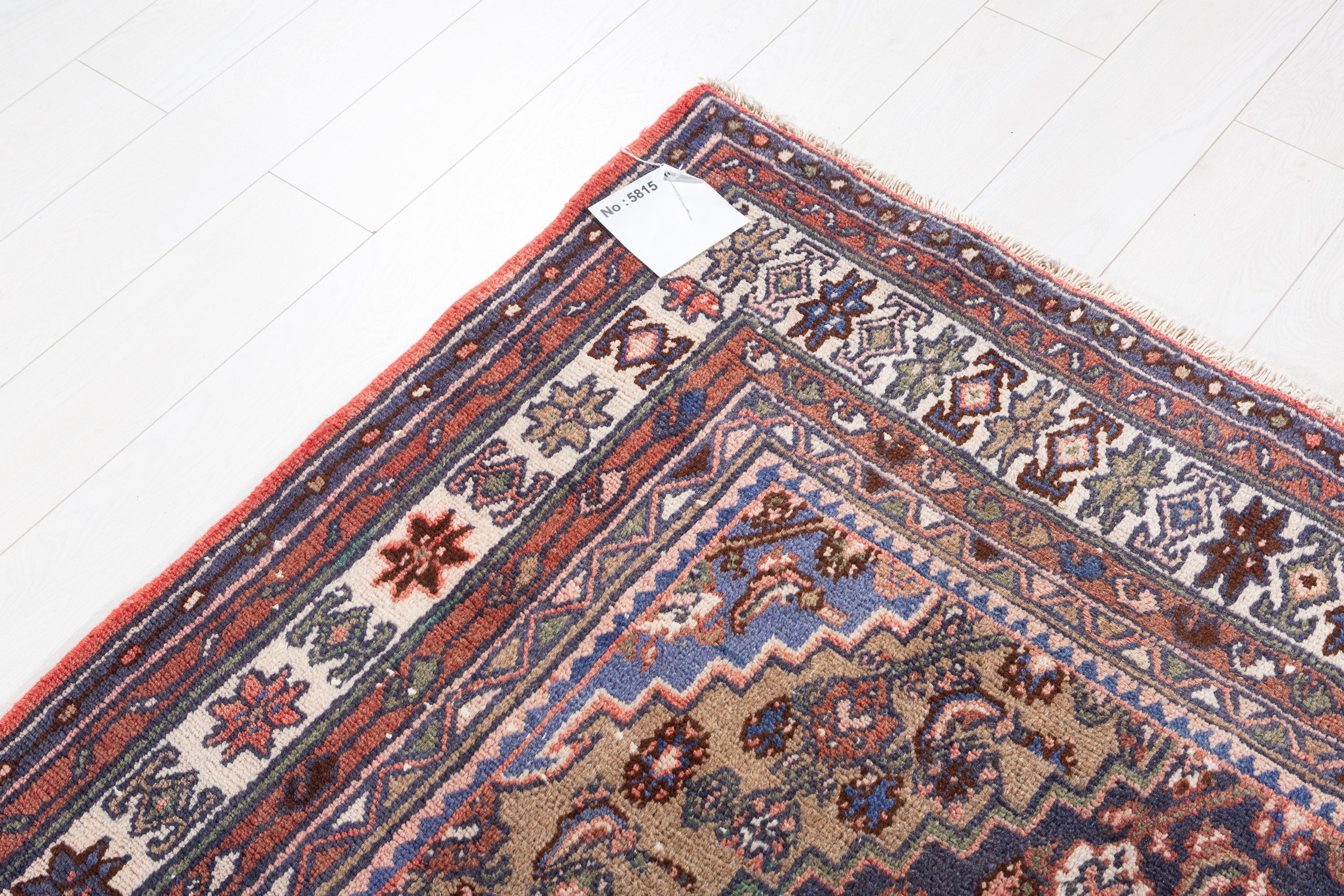Vintage Rust Red Geometric Rug – 10' 1" x 7' 1" (308 x 217 cm)