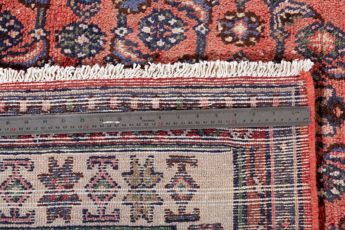 Vintage Rust Red Geometric Rug – 10' 1" x 7' 1" (308 x 217 cm)