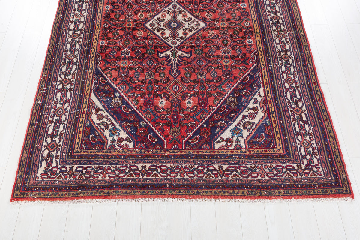 Vintage Red and Beige Geometric Rug – 9' 8" x 6' 8" (294 x 204 cm)