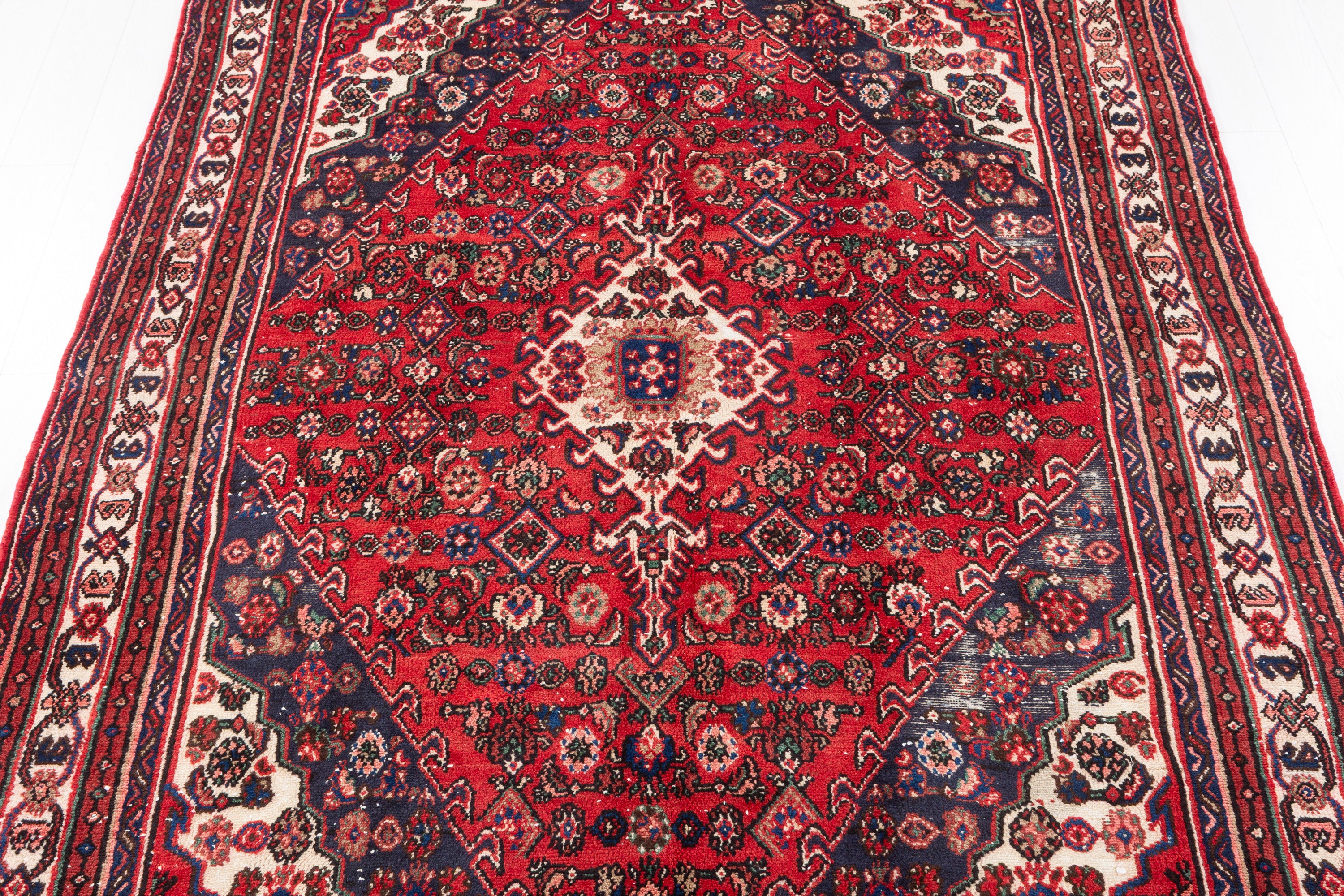 Vintage Red Geometric Rug – 10' 2" x 6' 10" (309 x 208 cm)