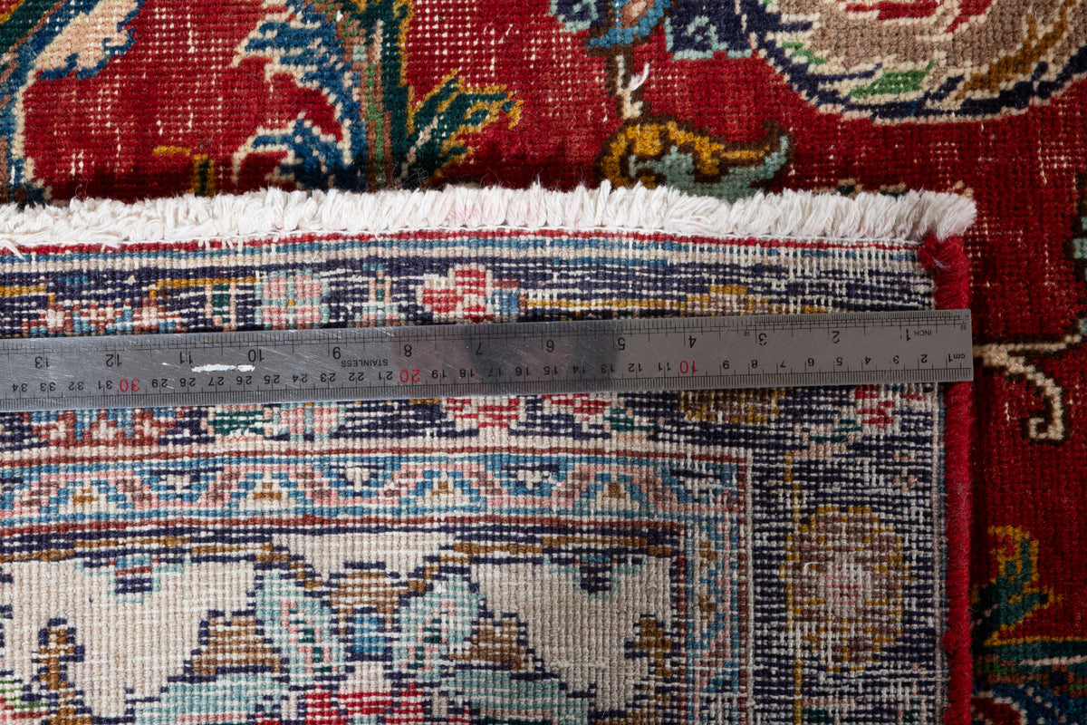 Collectible Vintage Red and Beige Allover Rug – 13' 2" x 9' 7" (401 x 291 cm)