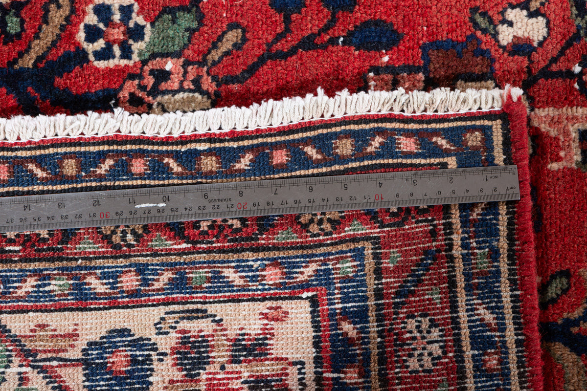 Vintage Red and Beige Floral Rug – 11' 5" x 8' 4" (348 x 254 cm)
