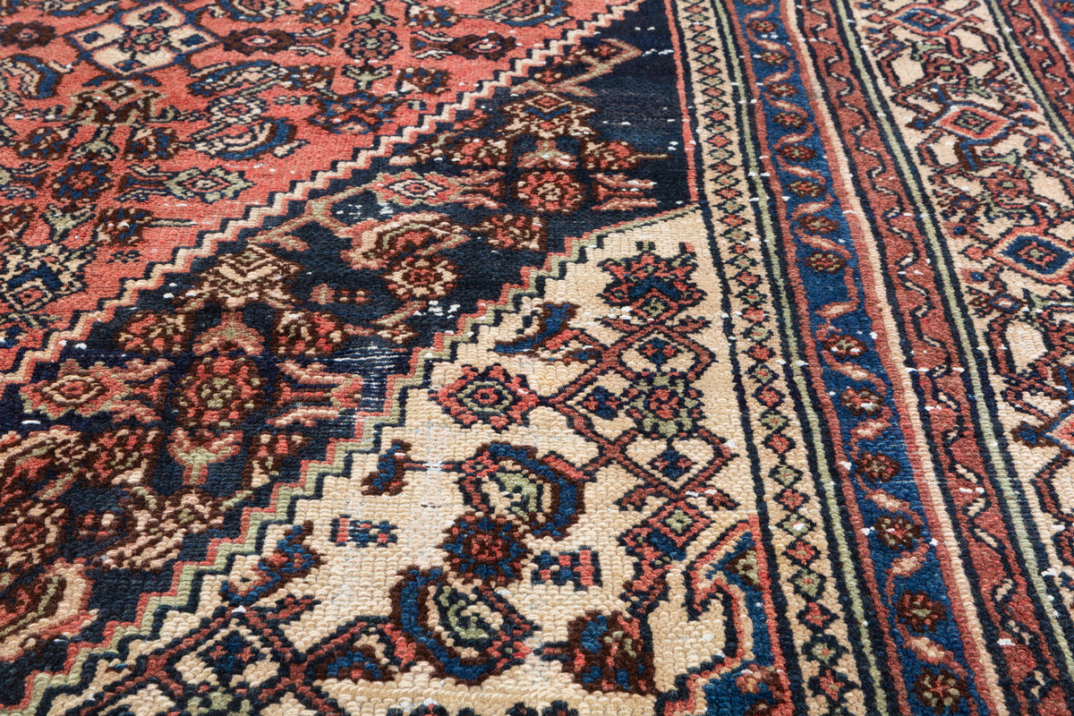 Vintage Bright Red Geometric Rug – 11' 4" x 8' 5" (346 x 257 cm)