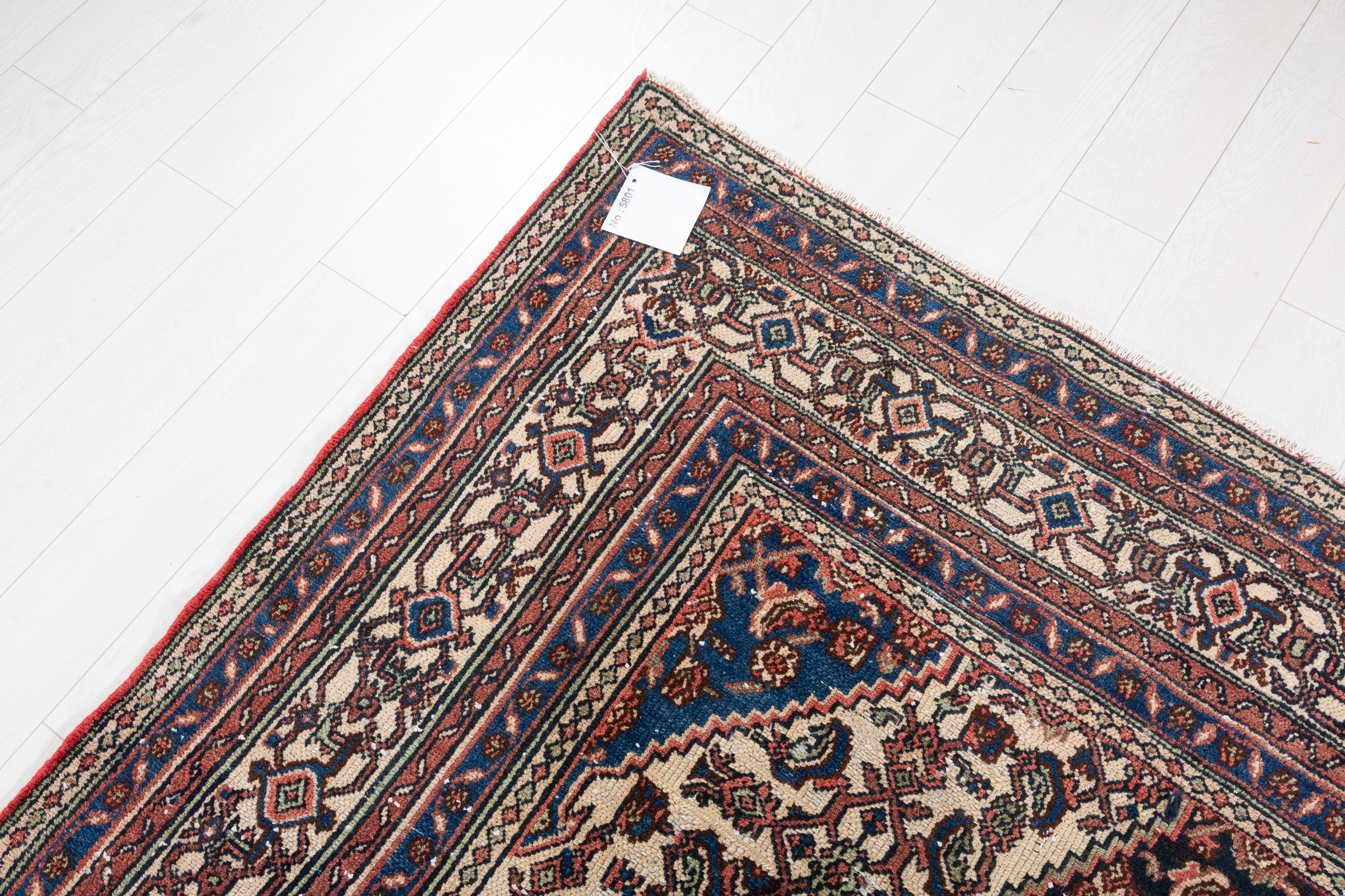 Vintage Bright Red Geometric Rug – 11' 4" x 8' 5" (346 x 257 cm)