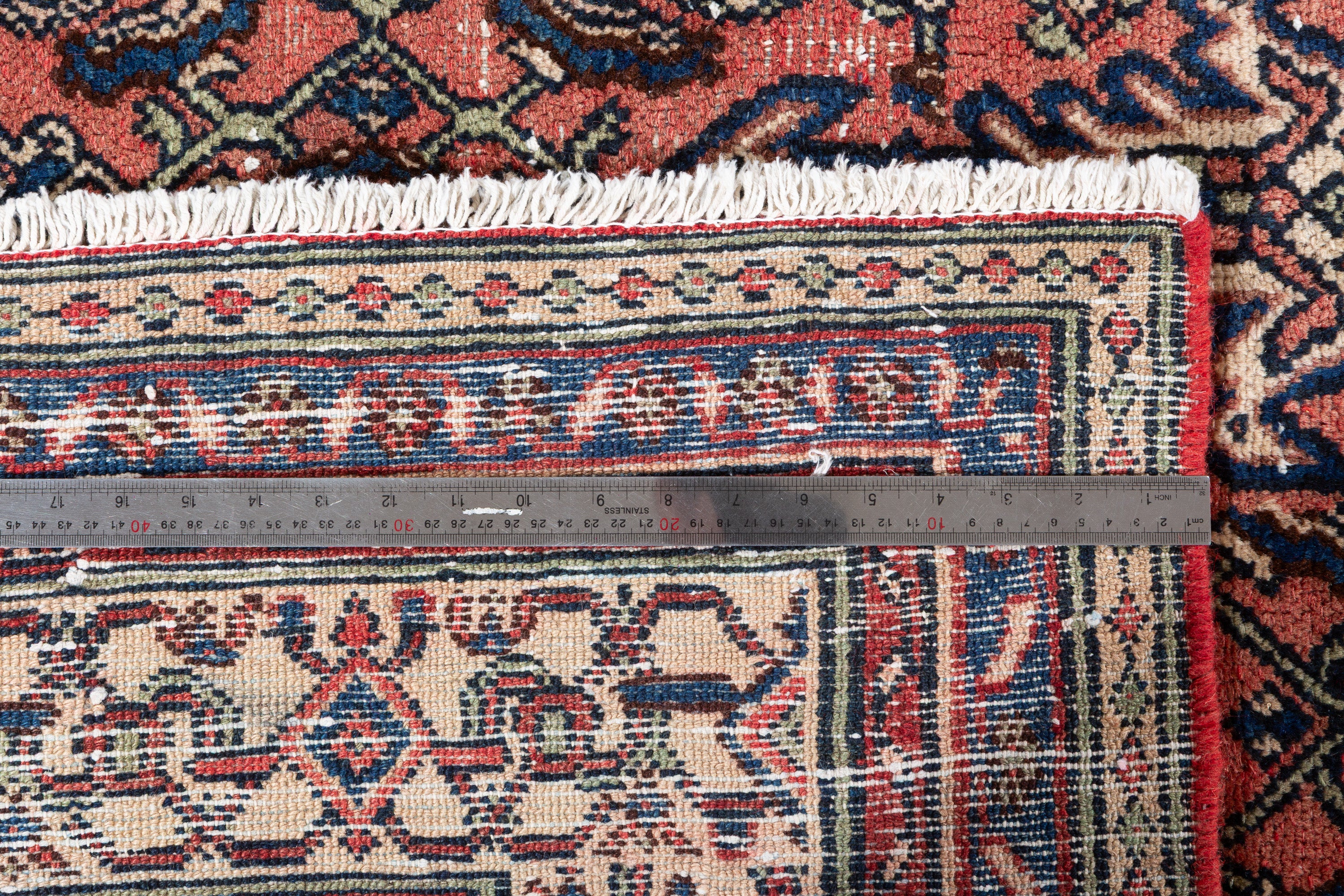 Vintage Bright Red Geometric Rug – 11' 4" x 8' 5" (346 x 257 cm)