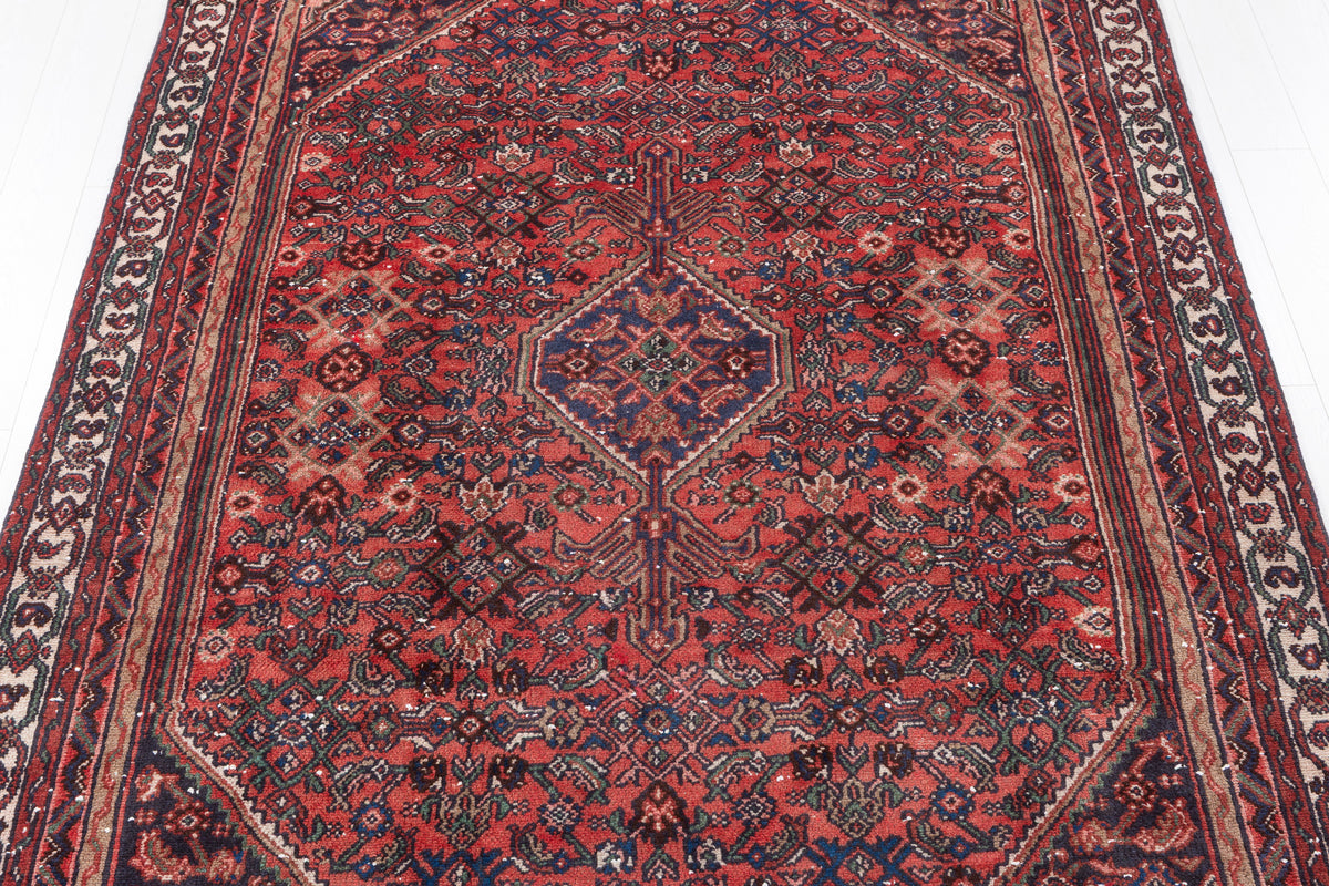 Vintage Red Geometric Rug – 9' 8" x 6' 4" (294 x 193 cm)