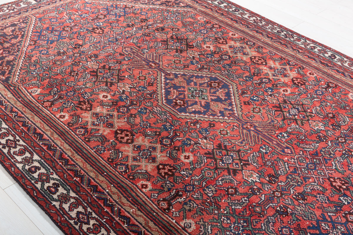Vintage Red Geometric Rug – 9' 8" x 6' 4" (294 x 193 cm)