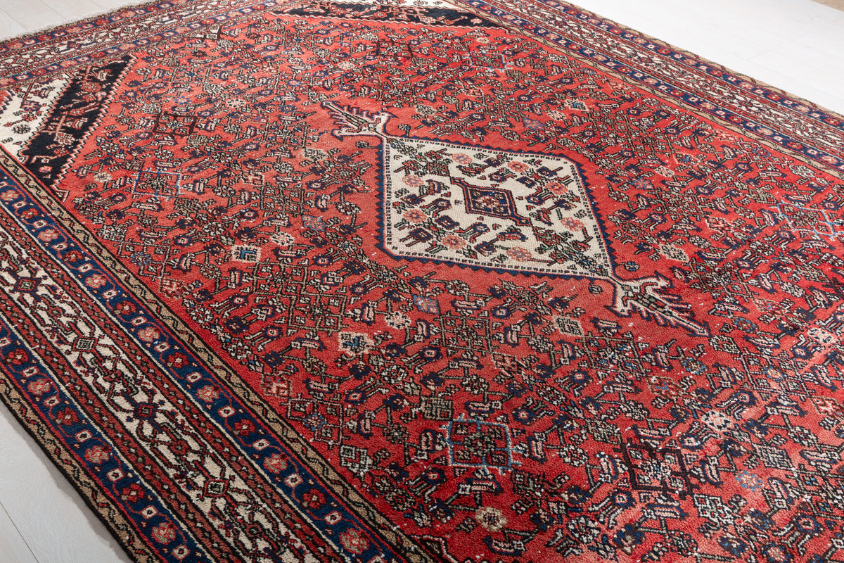 Vintage Red Geometric Rug – 11' 6" x 8' 4" (350 x 253 cm)