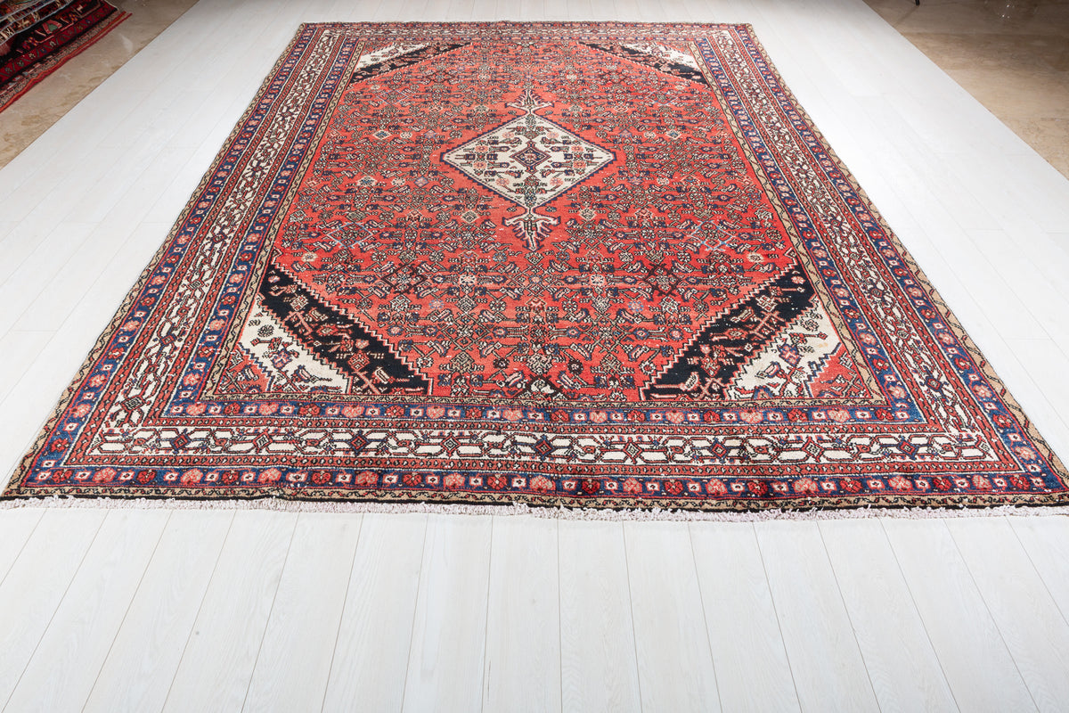Vintage Red Geometric Rug – 11' 6" x 8' 4" (350 x 253 cm)