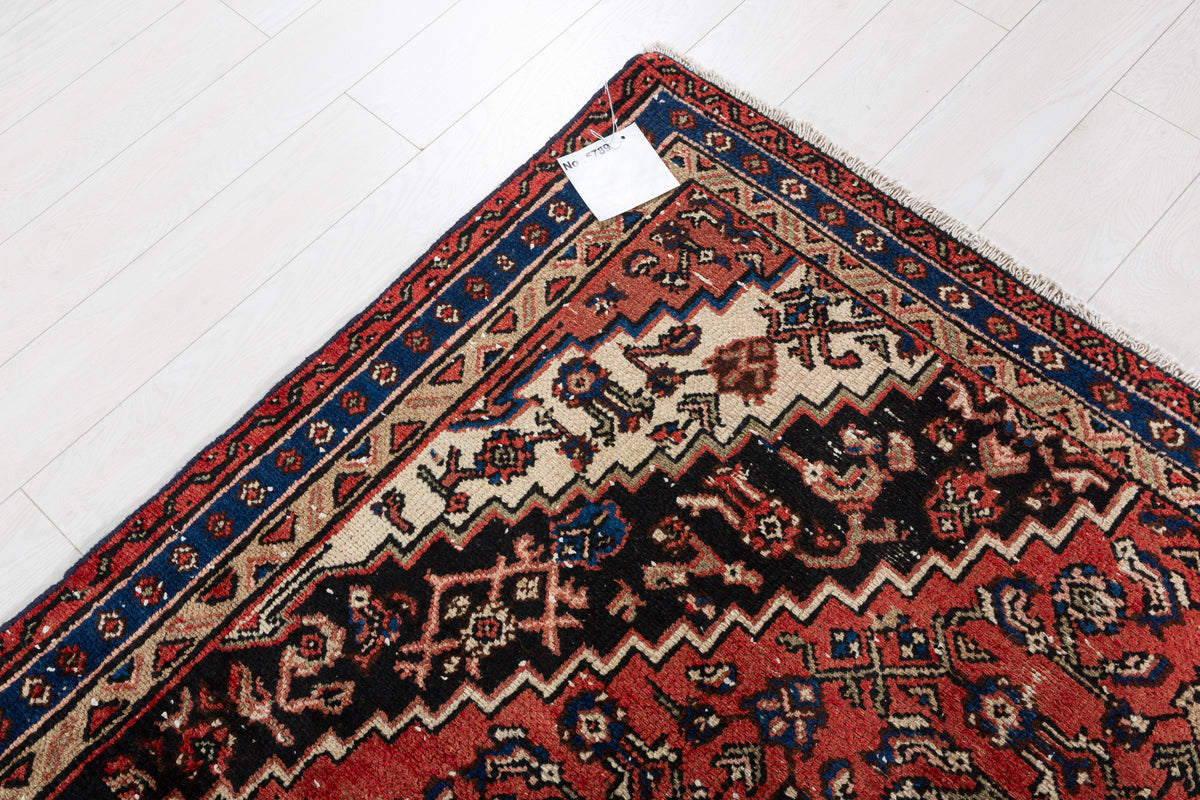 Vintage Red and blue Floral Rug – 10' 0" x 6' 2" (305 x 189 cm)