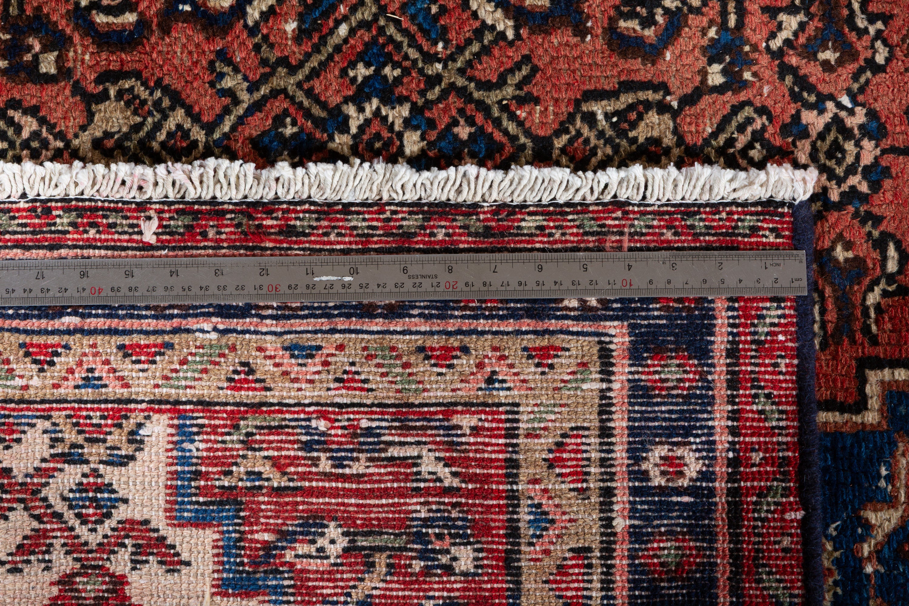 Vintage Red and blue Floral Rug – 10' 0" x 6' 2" (305 x 189 cm)