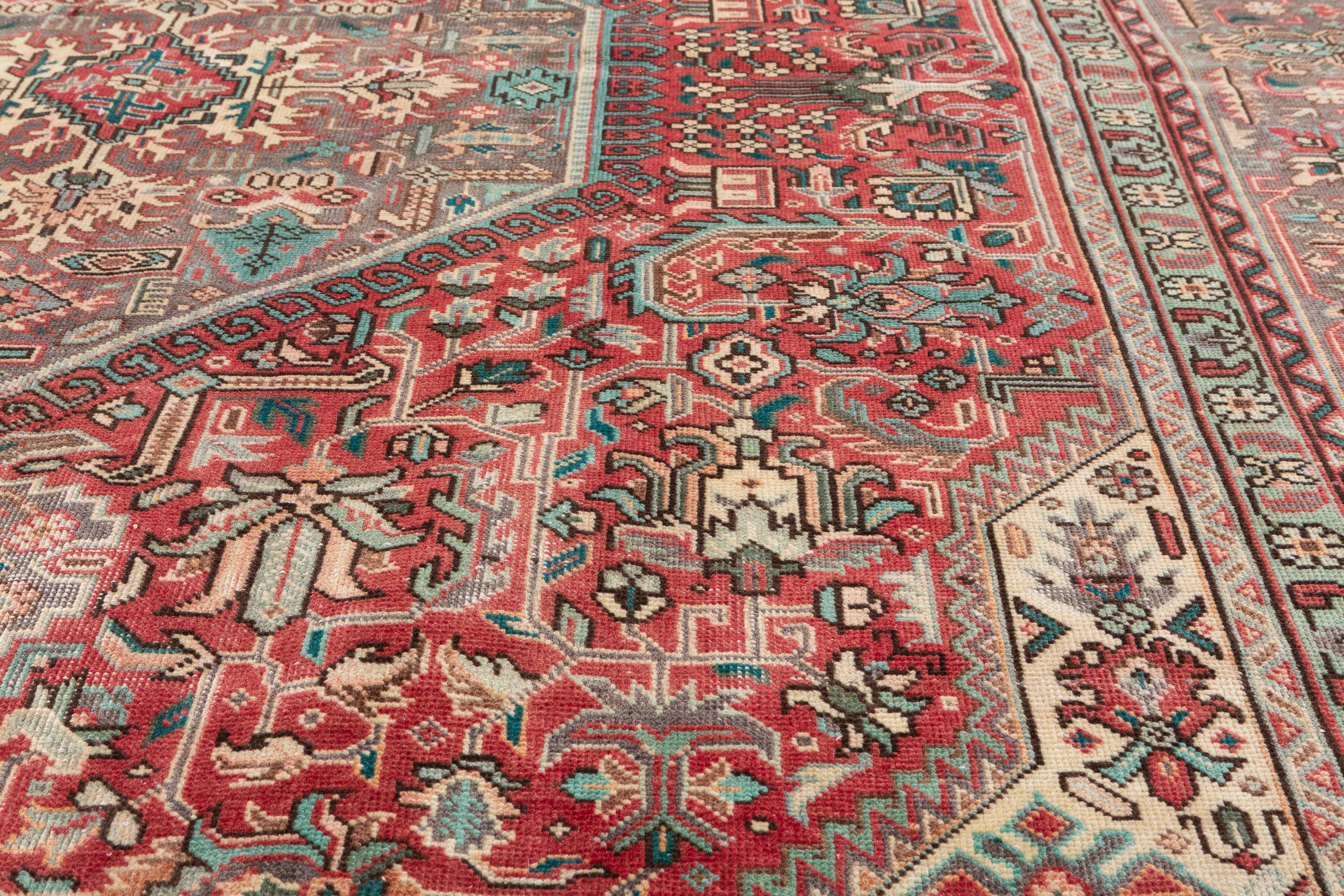 Collectible Vintage Red Floral Rug – 10' 11" x 7' 11" (333 x 241 cm)