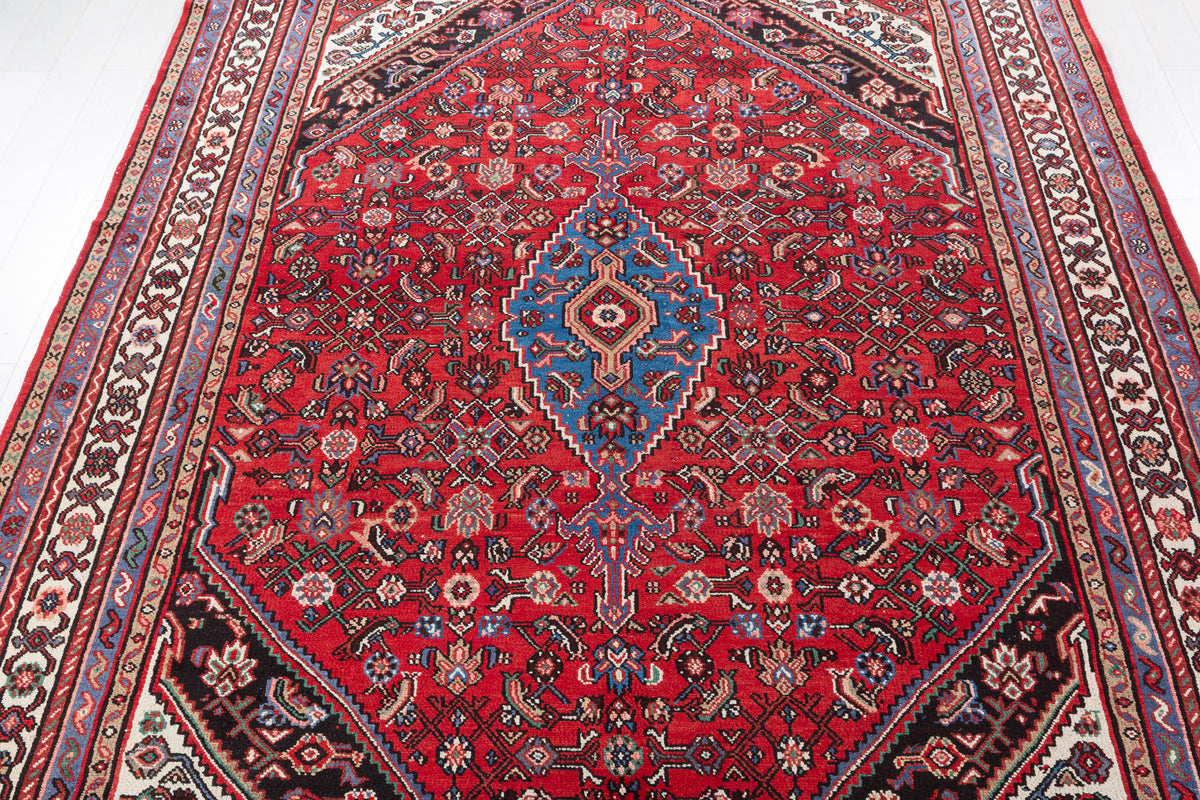 Vintage Red and beige Geometric Rug – 11' 11" x 8' 6" (362 x 260 cm)