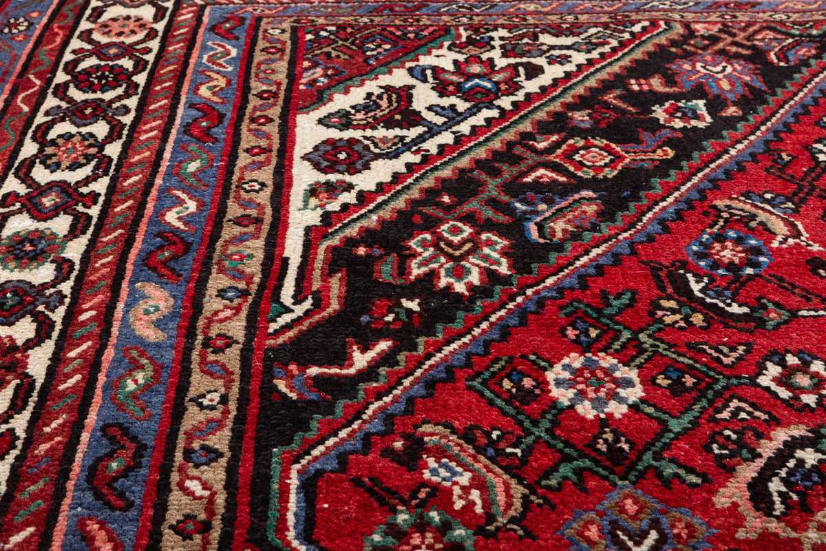 Vintage Red and beige Geometric Rug – 11' 11" x 8' 6" (362 x 260 cm)