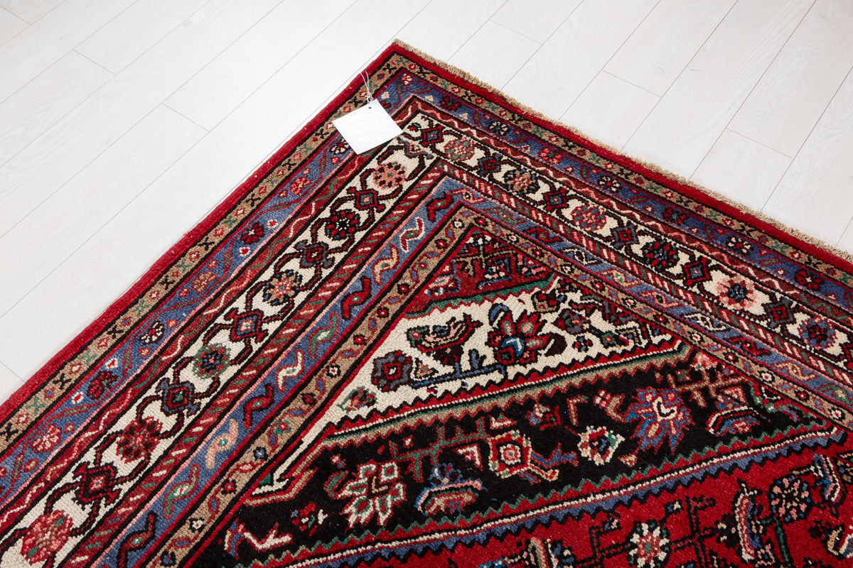 Vintage Red and beige Geometric Rug – 11' 11" x 8' 6" (362 x 260 cm)