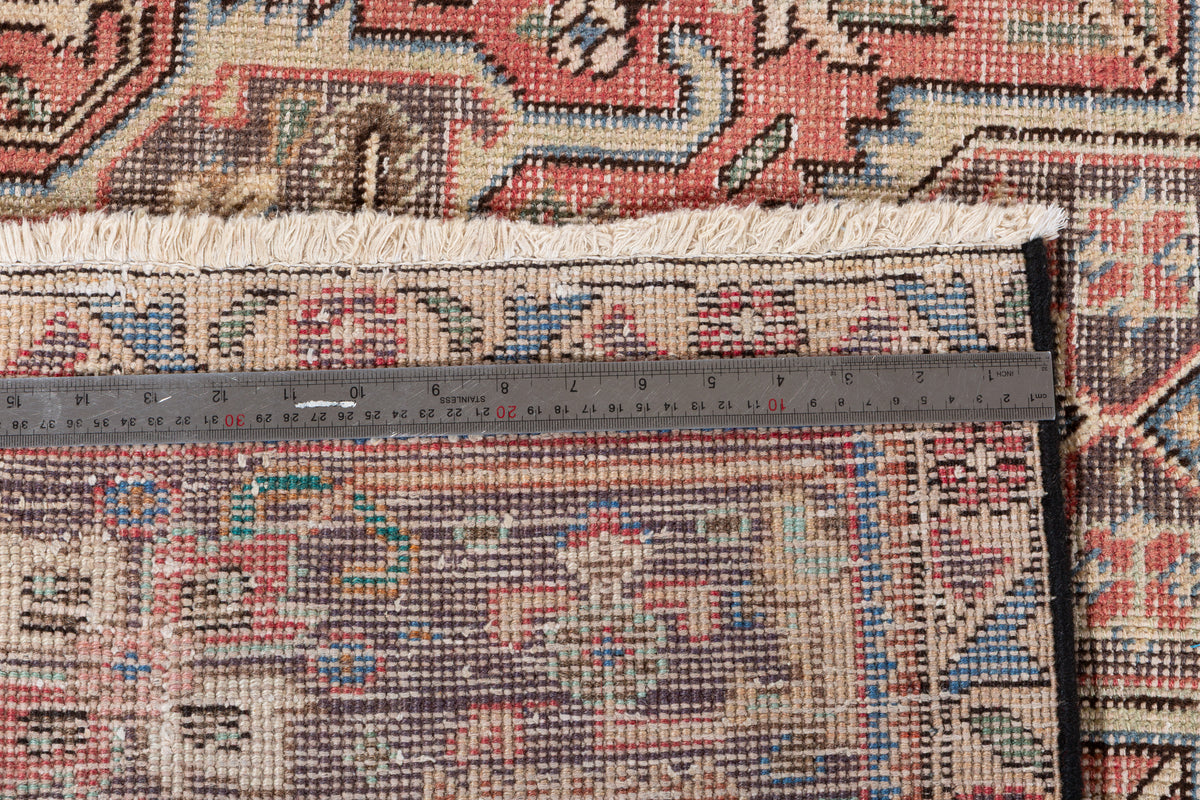 Vintage Faded red Floral Rug – 10' 7" x 7' 9" (323 x 236 cm)