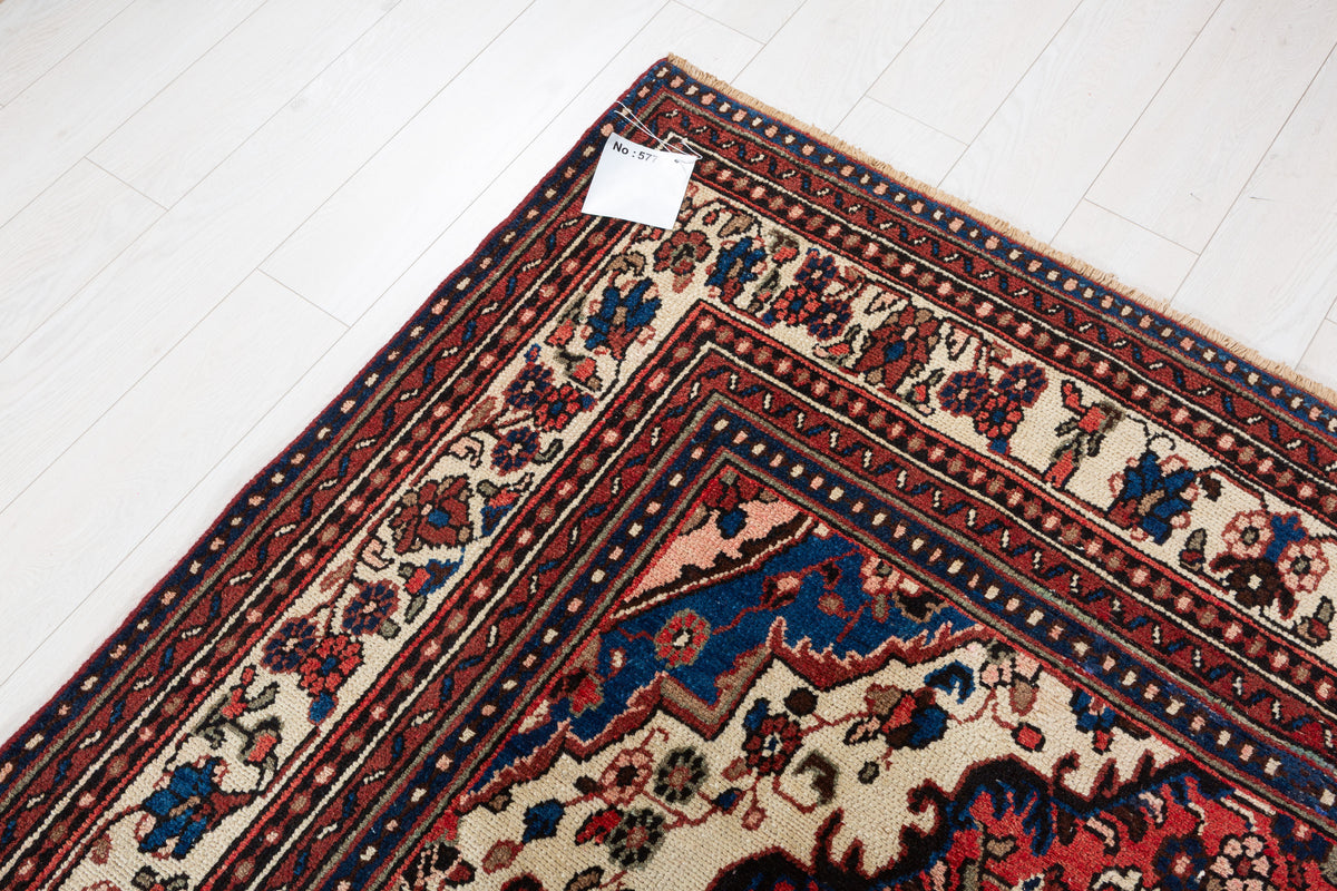 Vintage Red and beige Floral Rug – 11' 5" x 8' 5" (347 x 257 cm)