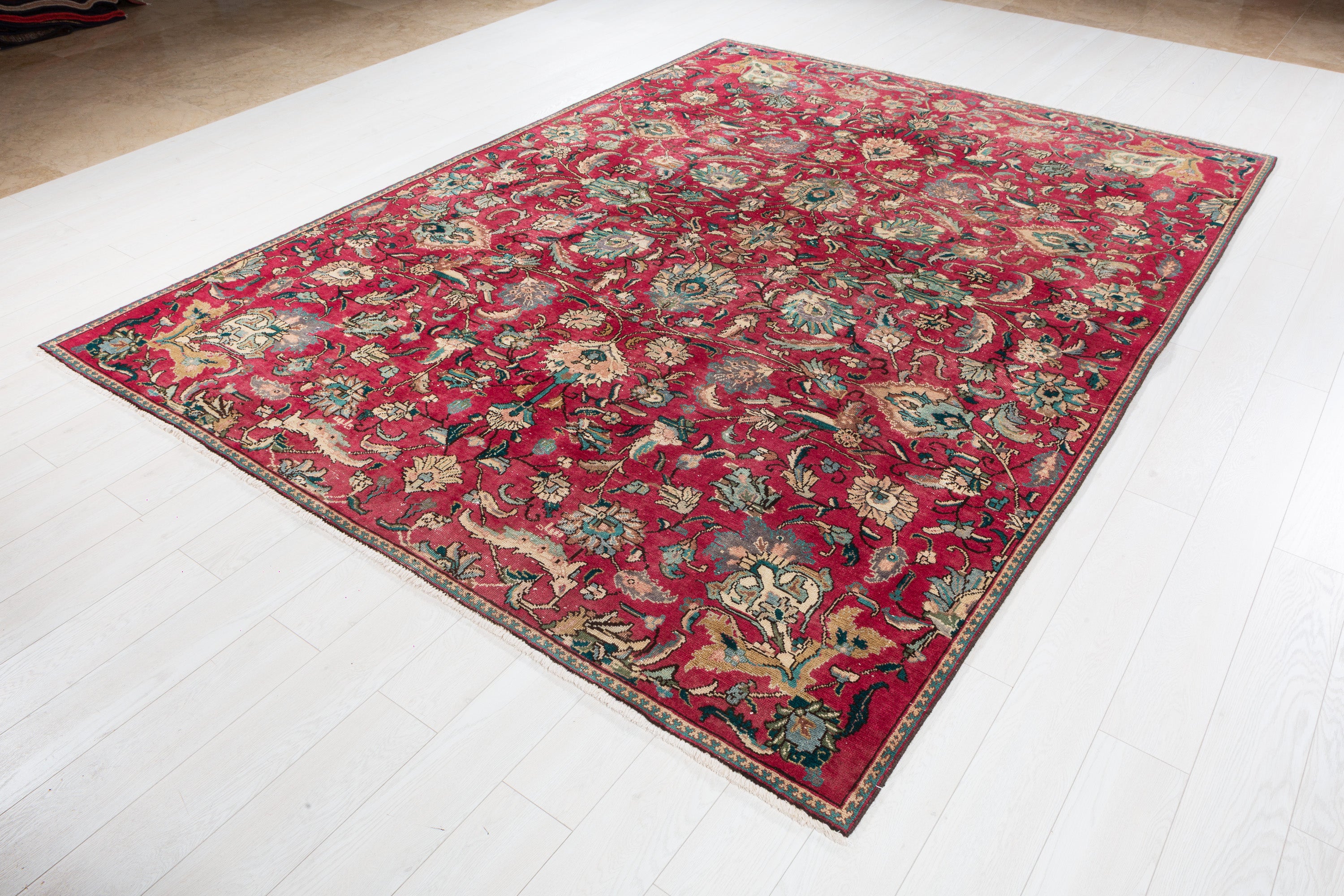 Vintage Magenta and navy Allover Rug – 9' 8" x 7' 5" (295 x 227 cm)