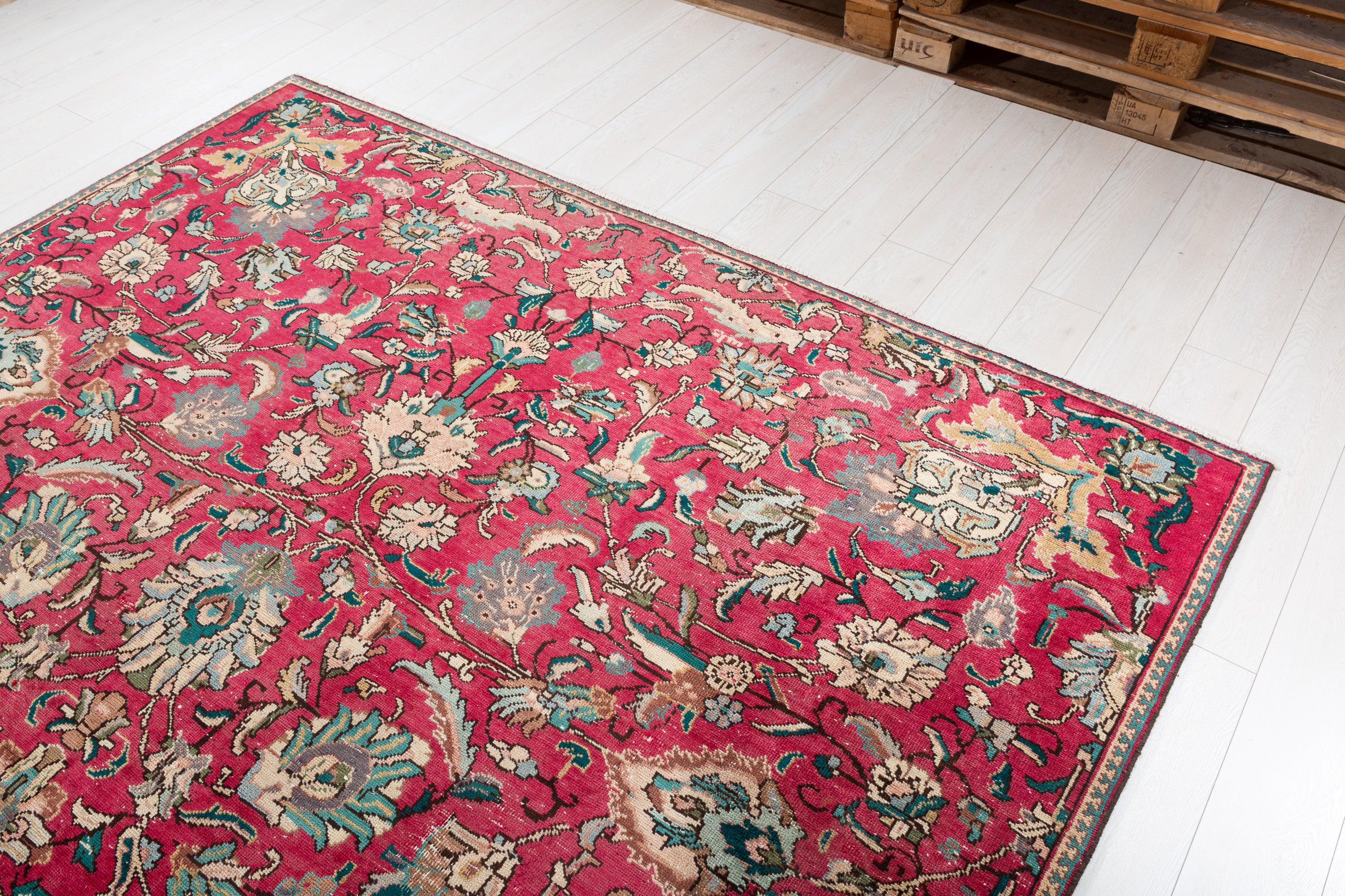 Vintage Magenta and navy Allover Rug – 9' 8" x 7' 5" (295 x 227 cm)