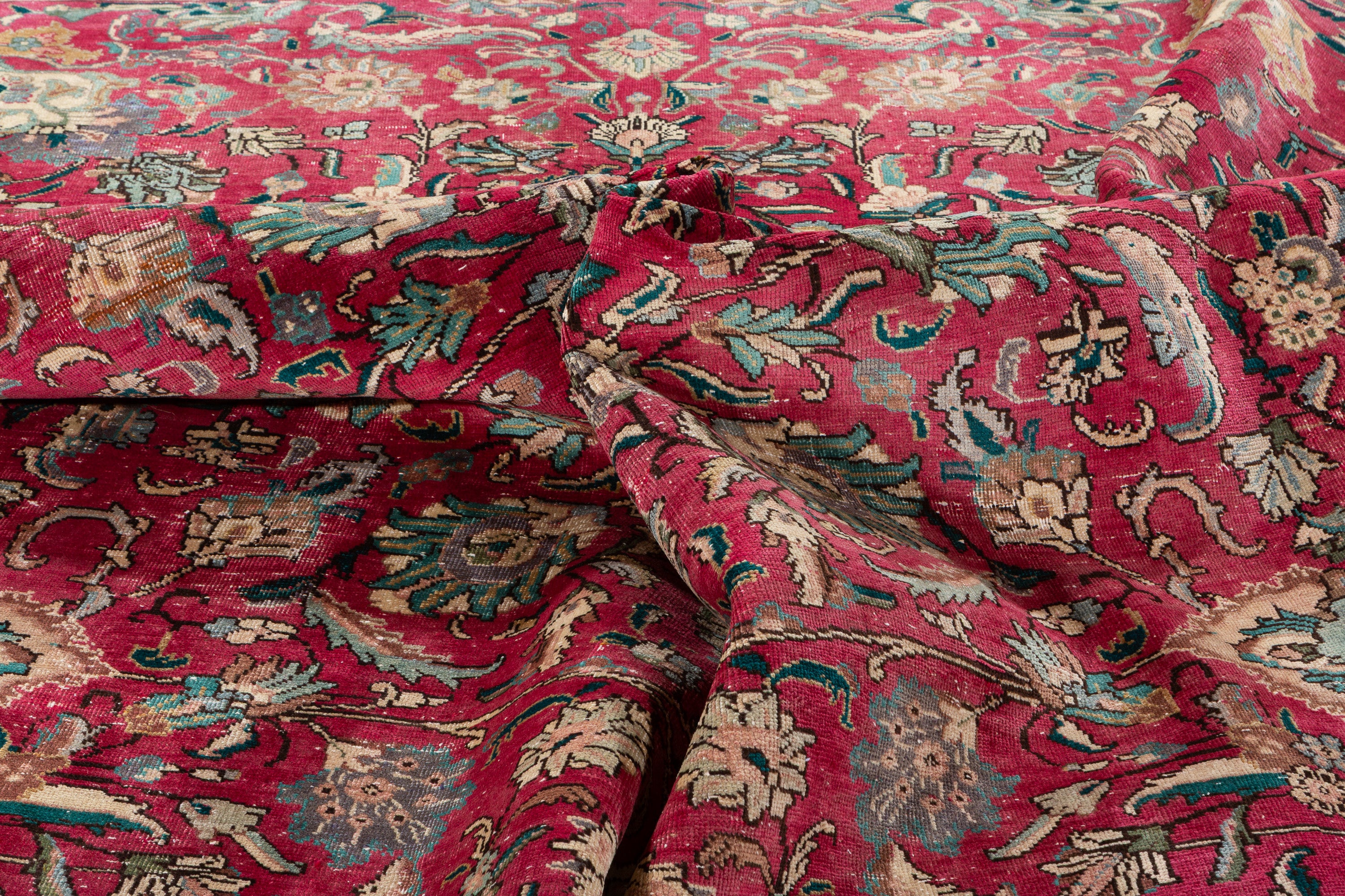 Vintage Magenta and navy Allover Rug – 9' 8" x 7' 5" (295 x 227 cm)