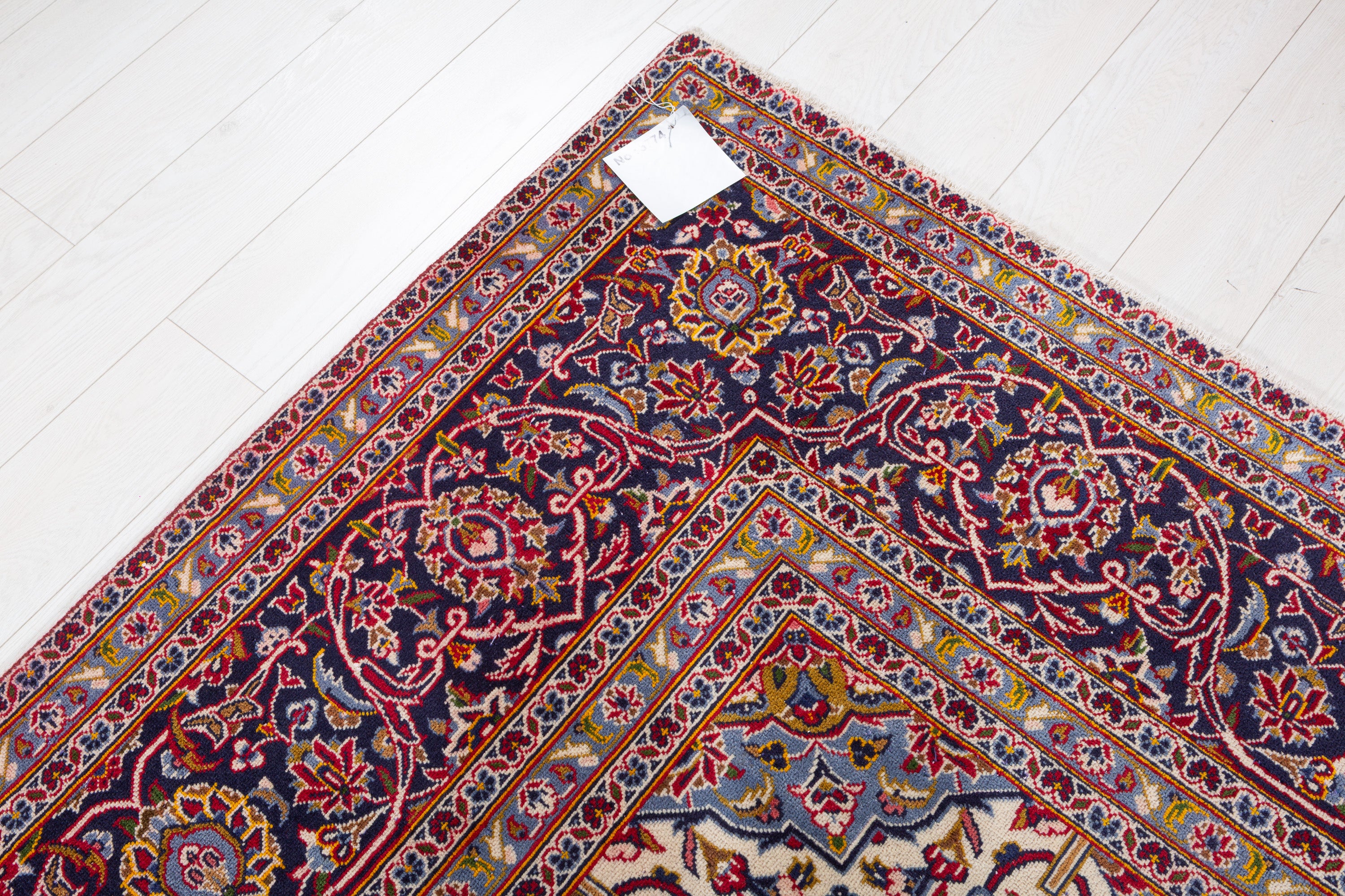 Vintage Red and navy Traditional Rug – 13' 4" x 9' 5" (406 x 286 cm)