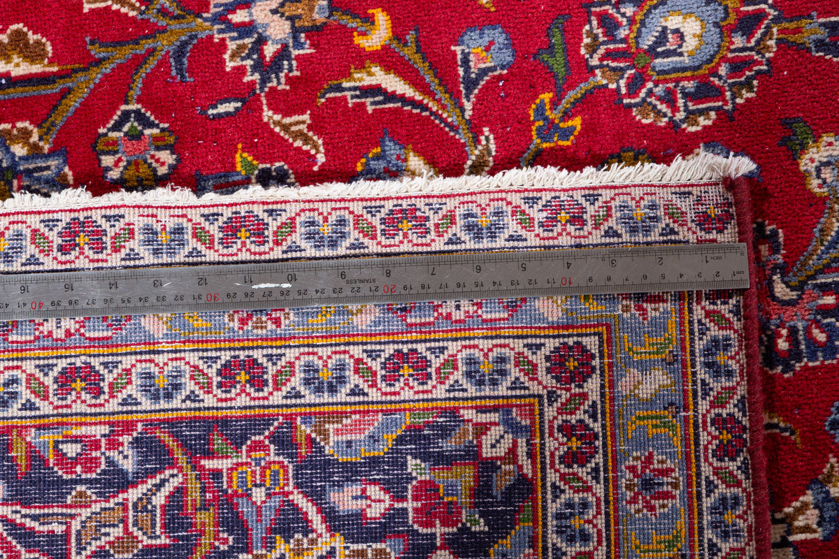 Vintage Red and navy Traditional Rug – 13' 4" x 9' 5" (406 x 286 cm)