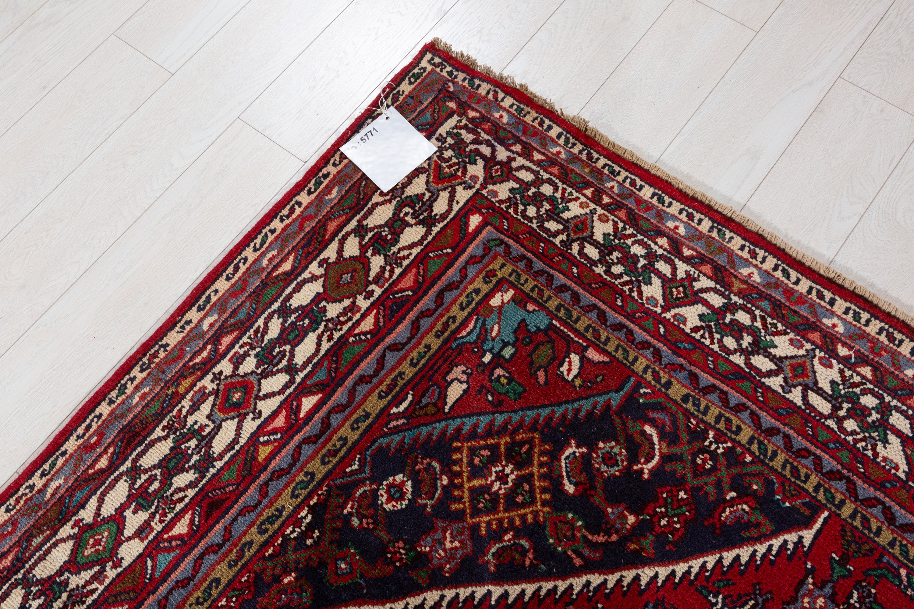 Vintage Red and beige Traditional Rug – 10' 3" x 7' 3" (312 x 222 cm)