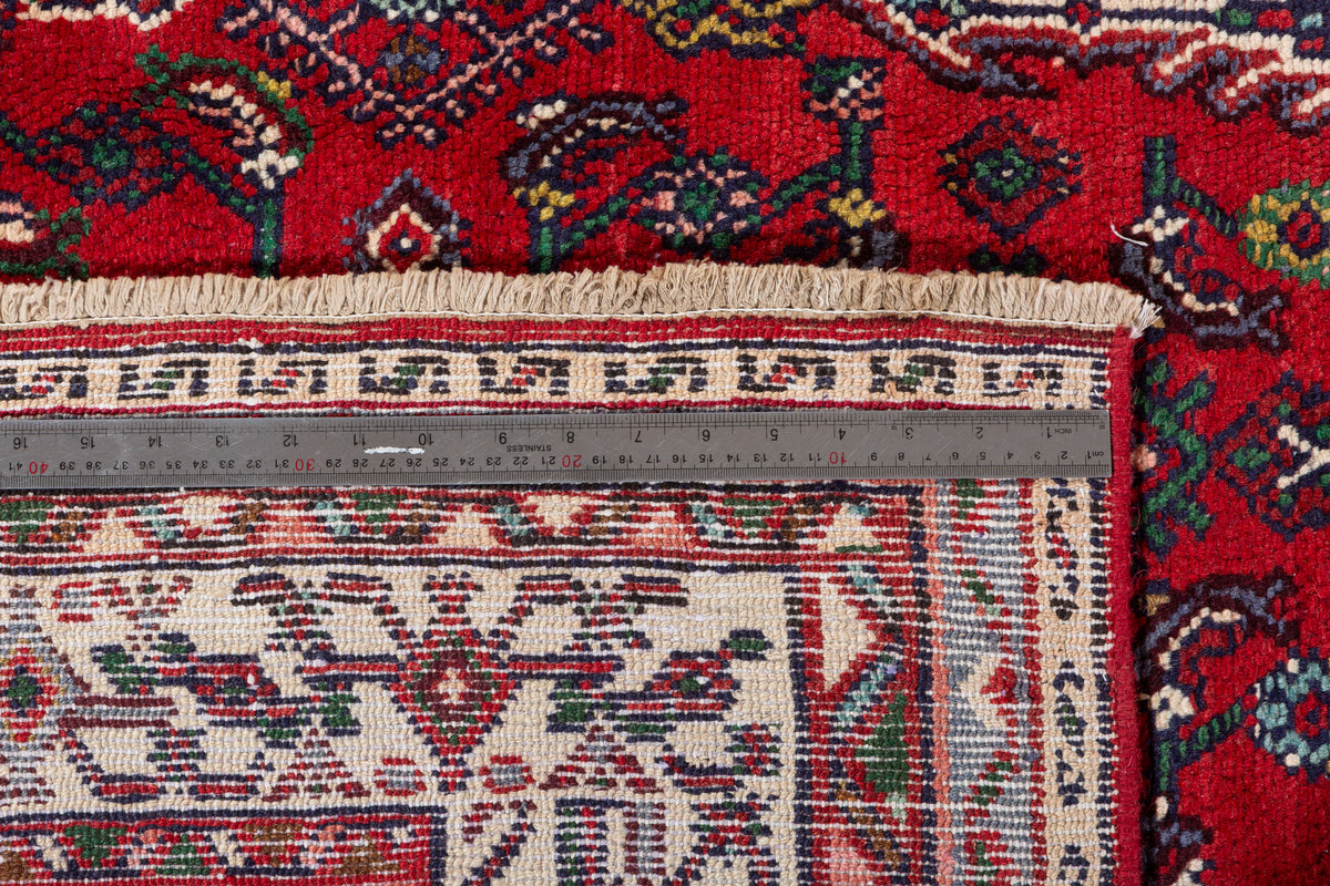 Vintage Red and beige Traditional Rug – 10' 3" x 7' 3" (312 x 222 cm)