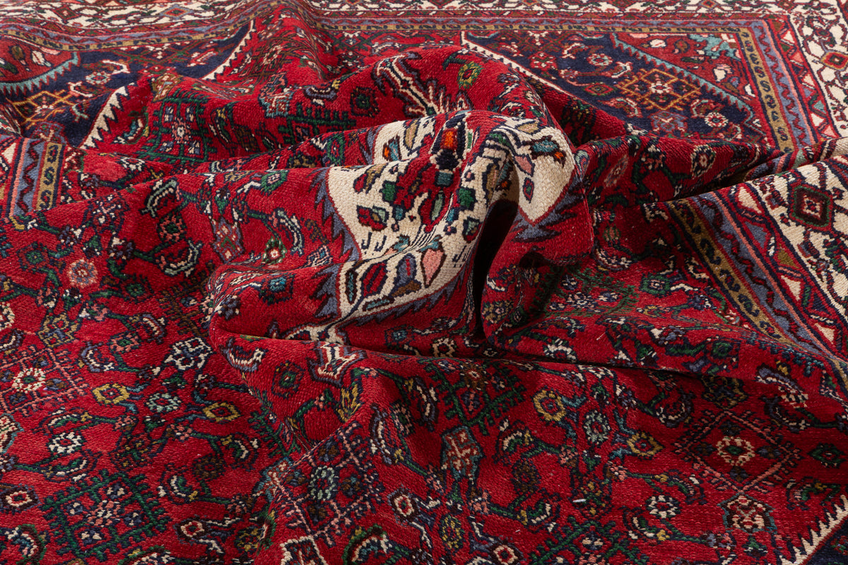 Vintage Red and beige Traditional Rug – 10' 3" x 7' 3" (312 x 222 cm)